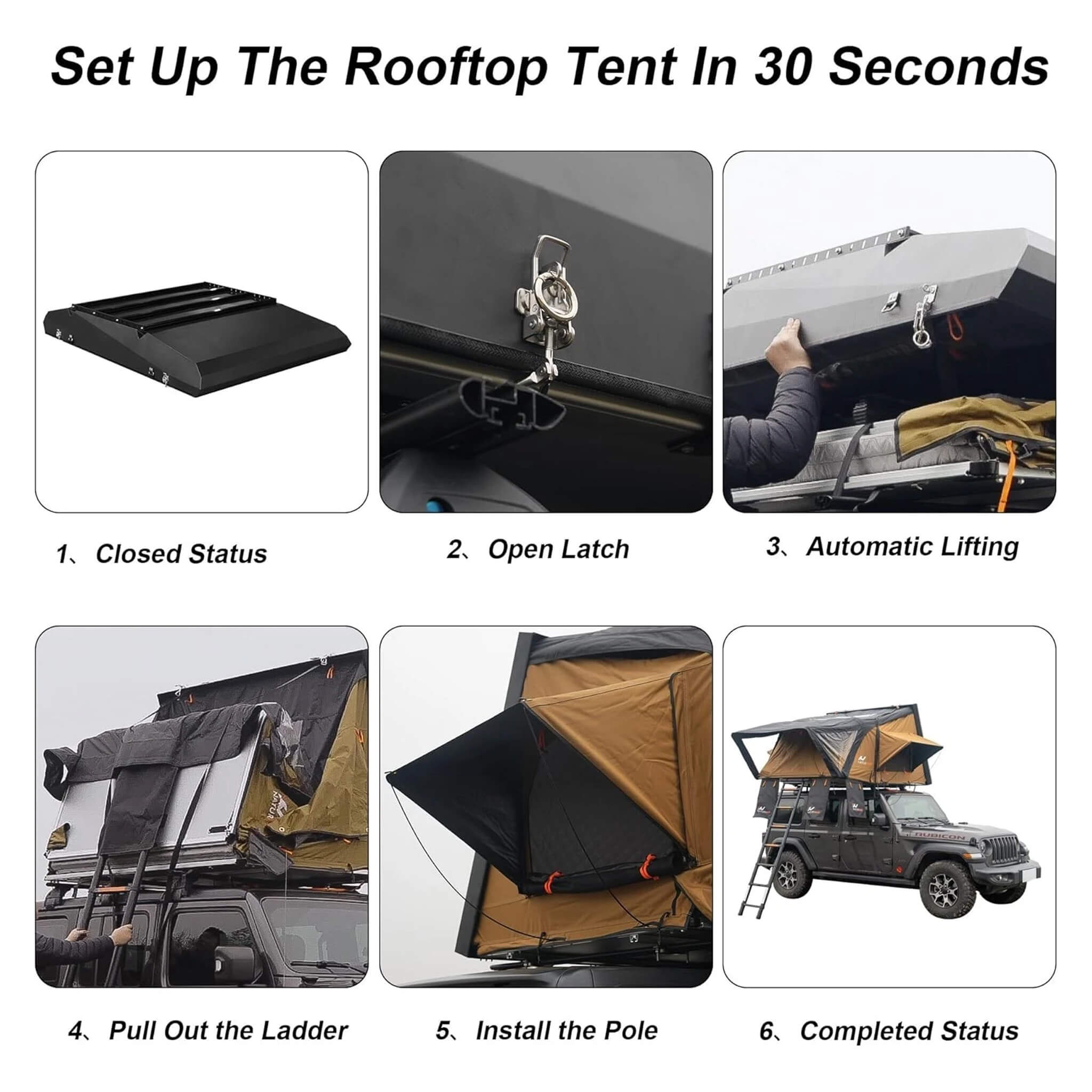 Naturnest Sirius 3 Premium 2XL 3-Person Clamshell Roof Top Tent (SAK62917) - Energize Trek