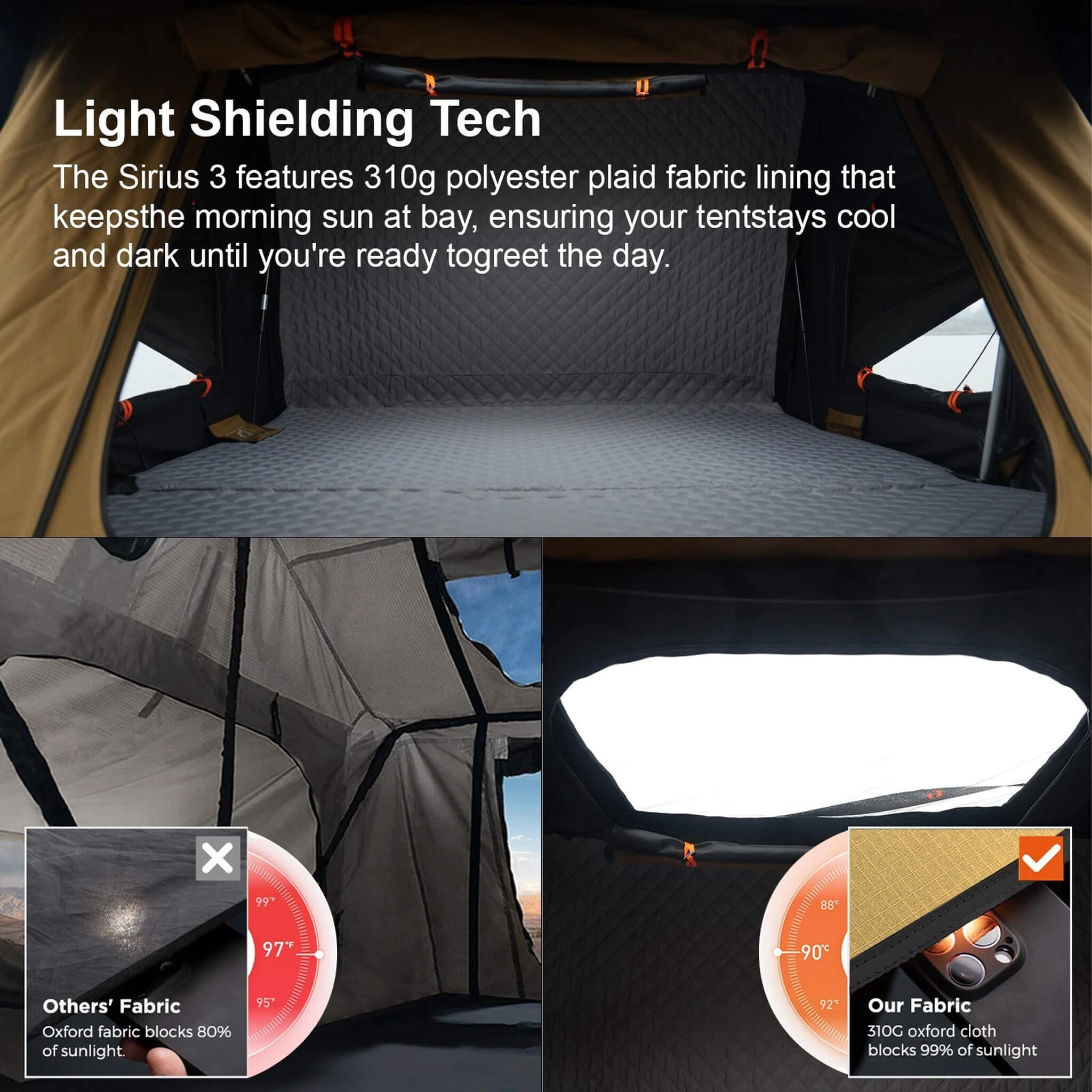 Naturnest Sirius 3 Premium 2XL 3-Person Clamshell Roof Top Tent (SAK62917) - Energize Trek