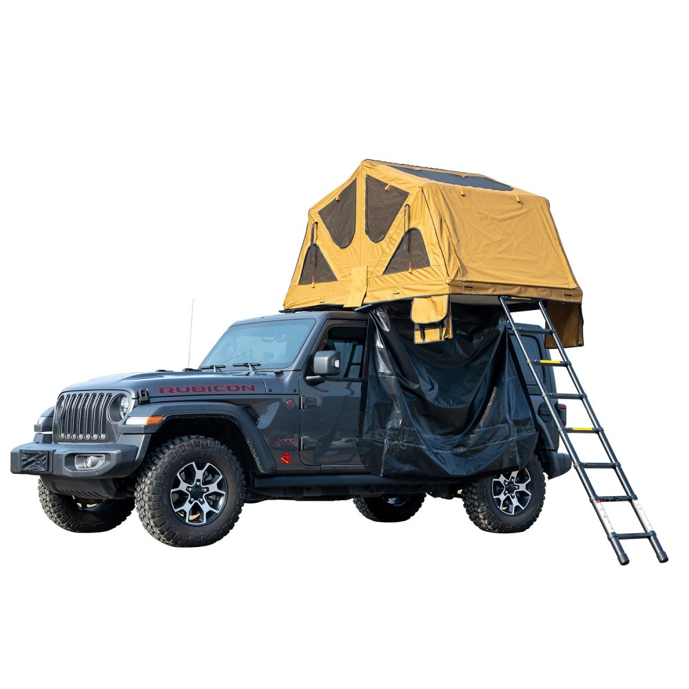 Naturnest Andromeda Khaki Soft Shell Rooftop Tent With Large Panoramic Skylight & YKK Doors (SAK72384) - Energize Trek