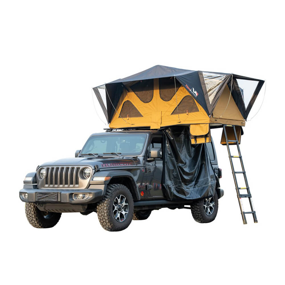 Naturnest Andromeda Khaki Soft Shell Rooftop Tent With Large Panoramic Skylight & YKK Doors (SAK72384) - Energize Trek