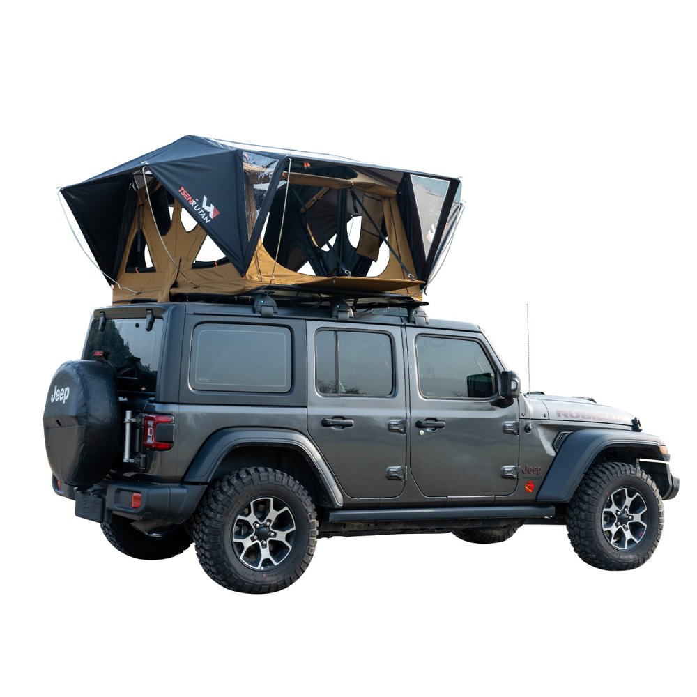 Naturnest Andromeda Khaki Soft Shell Rooftop Tent With Large Panoramic Skylight & YKK Doors (SAK72384) - Energize Trek