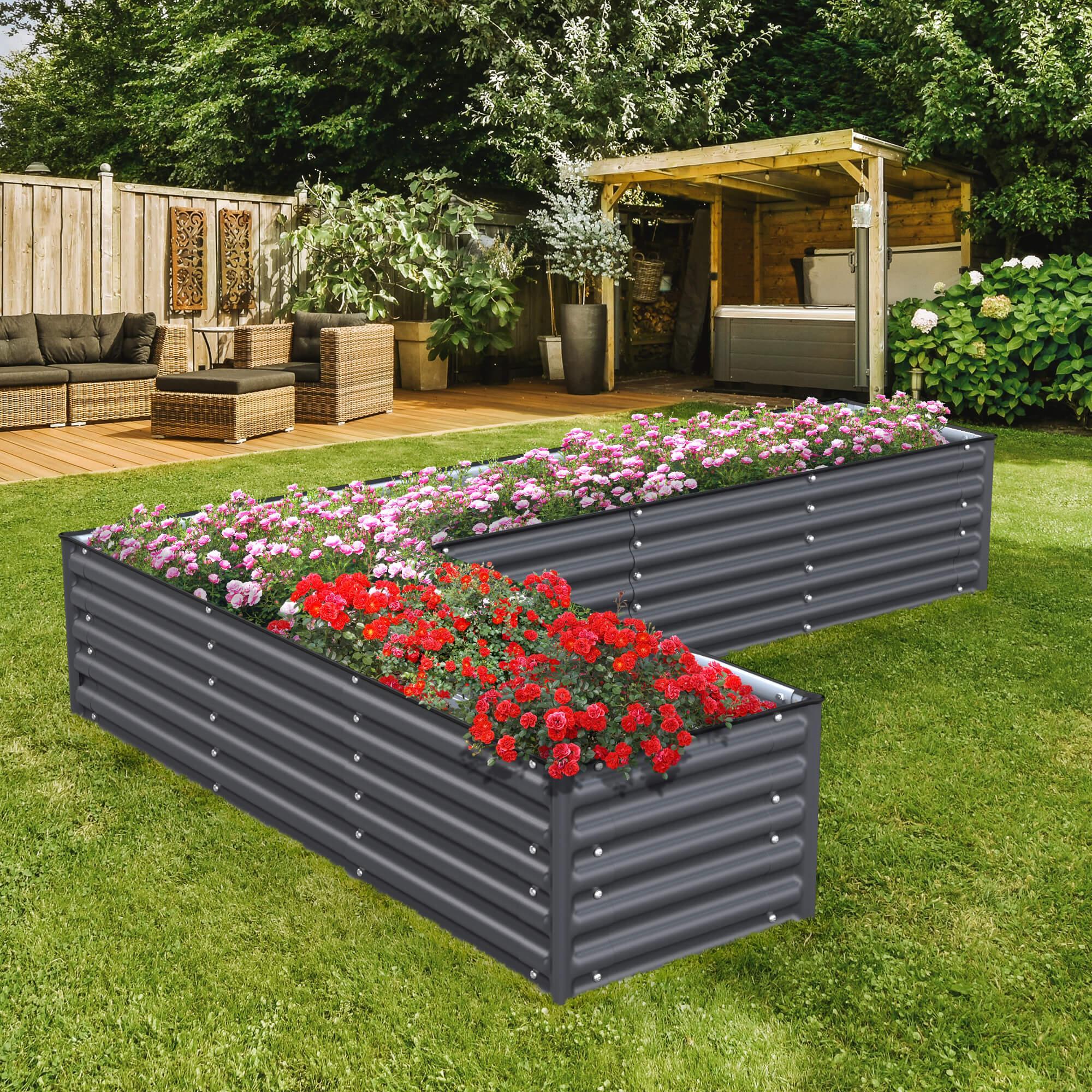 Olle Gardens 17" Tall "L" Shape Infinity Raised Garden Bed - Energize Trek
