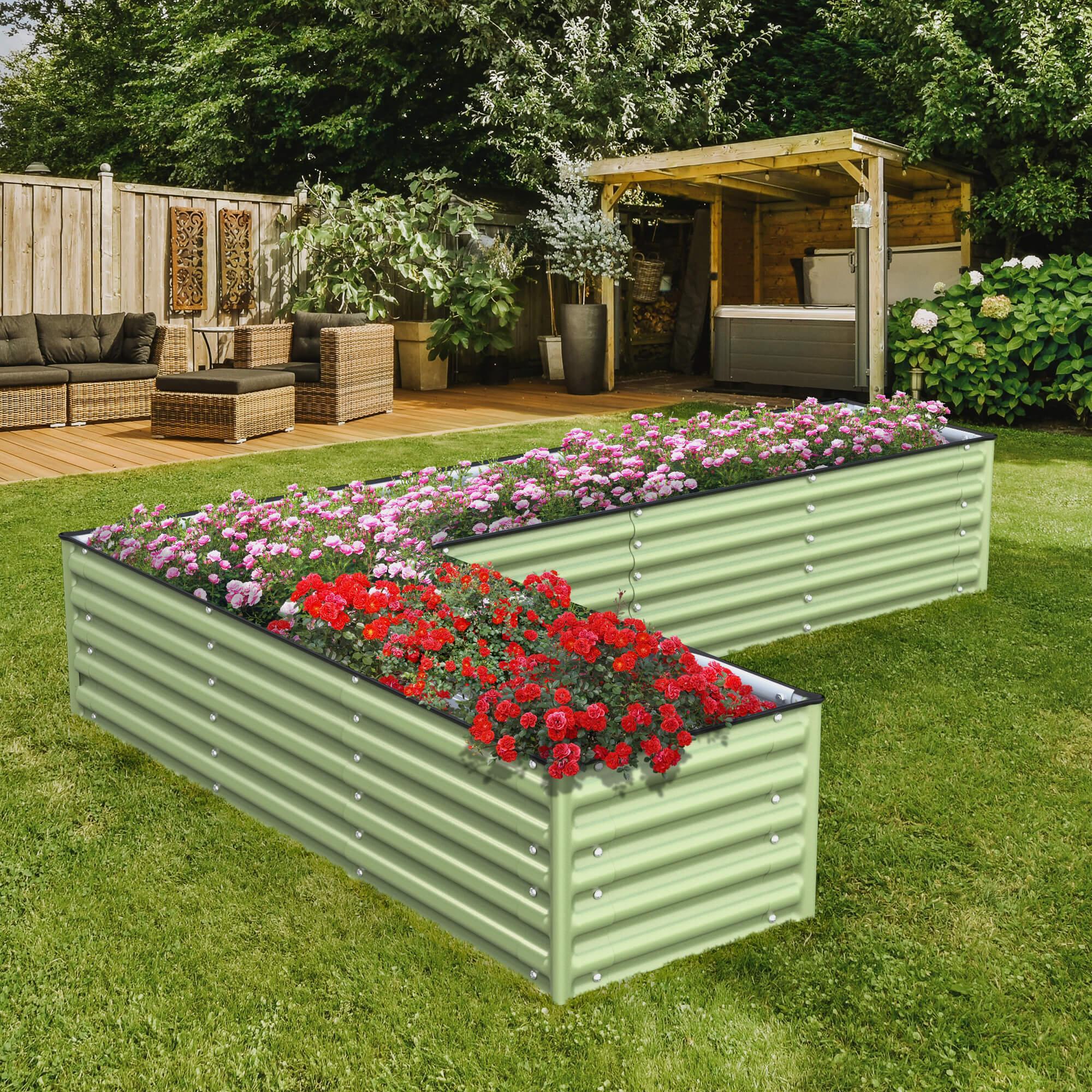 Olle Gardens 17" Tall "L" Shape Infinity Raised Garden Bed - Energize Trek