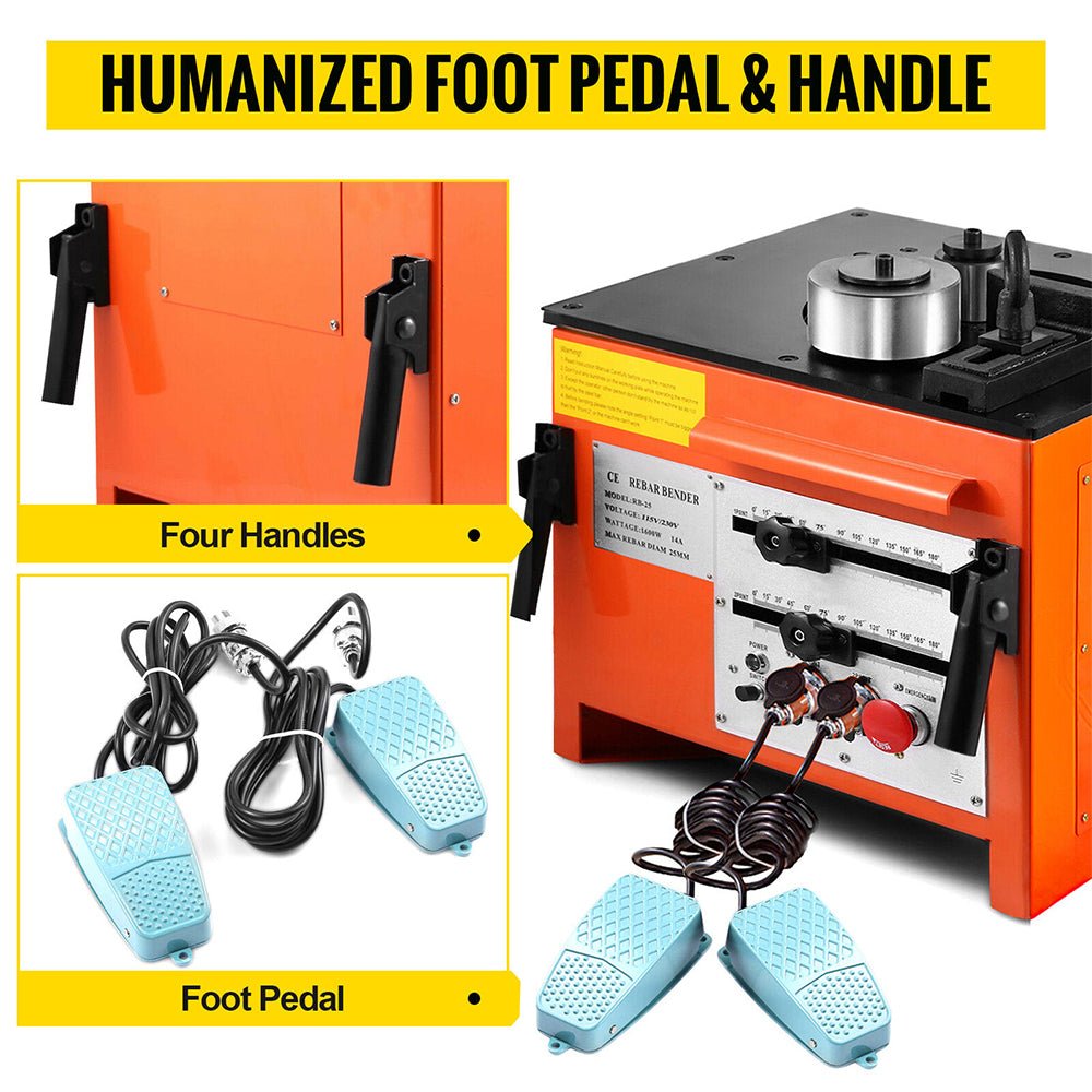 Portable Electric 1 Inch Rebar Metal Conduit Pipe Tube Bender W/ Foot Switch (96712584) - Energize Trek