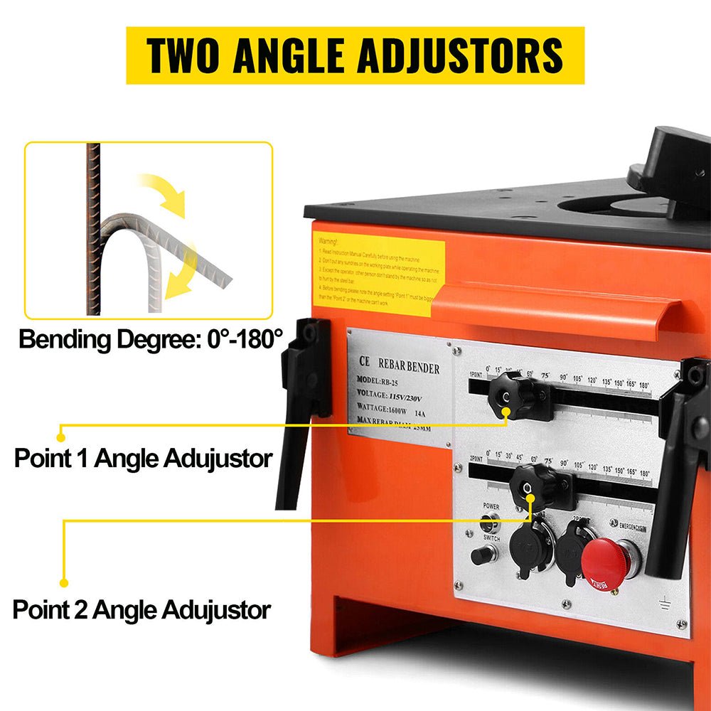 Portable Electric 1 Inch Rebar Metal Conduit Pipe Tube Bender W/ Foot Switch (96712584) - Energize Trek