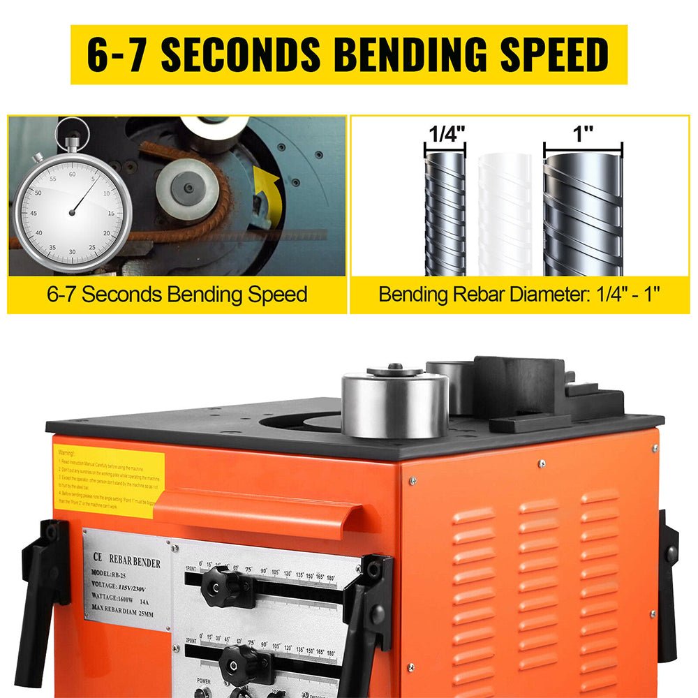 Portable Electric 1 Inch Rebar Metal Conduit Pipe Tube Bender W/ Foot Switch (96712584) - Energize Trek