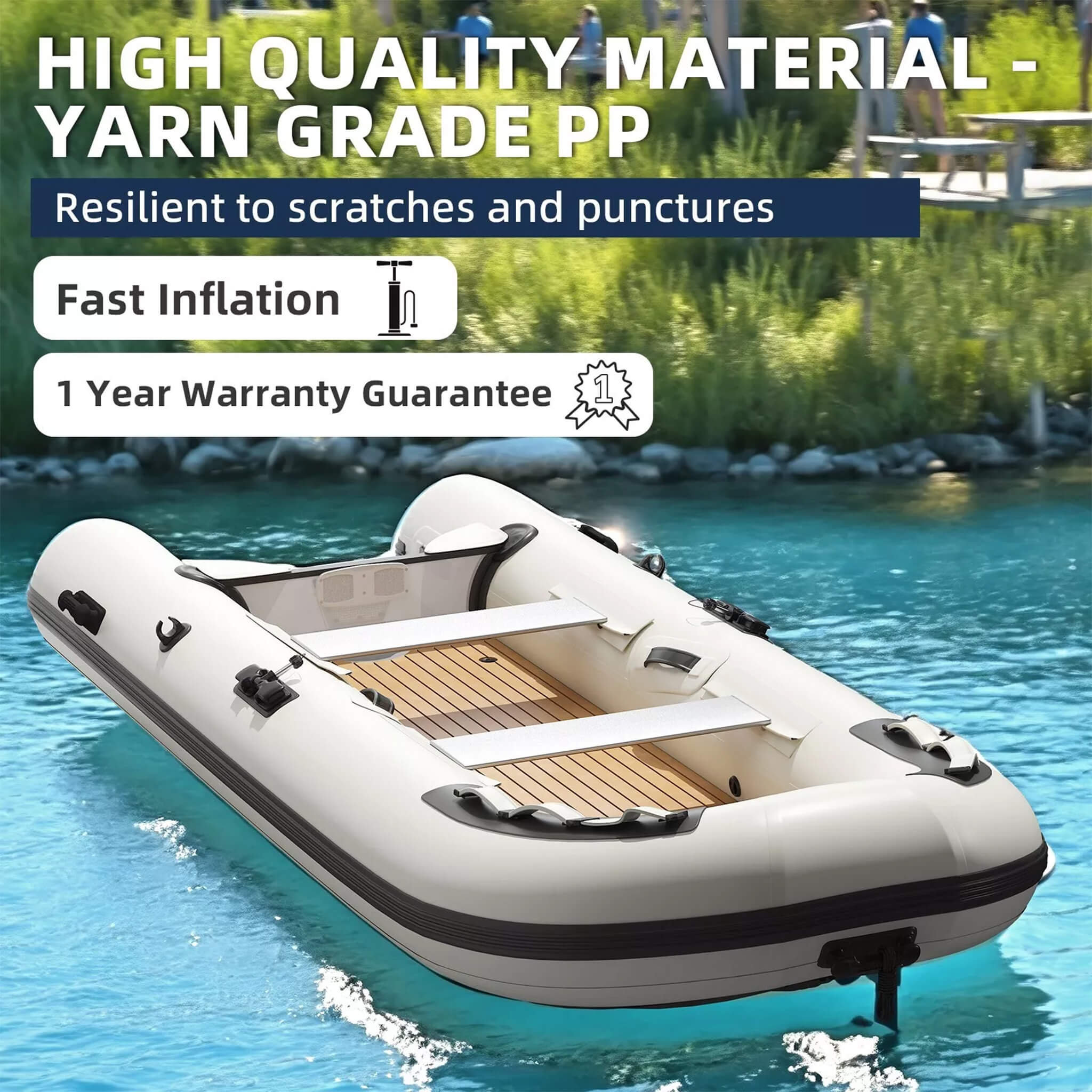 Portable Inflatable Dinghy Boat Kit With Accessories (SAK93784) - Energize Trek