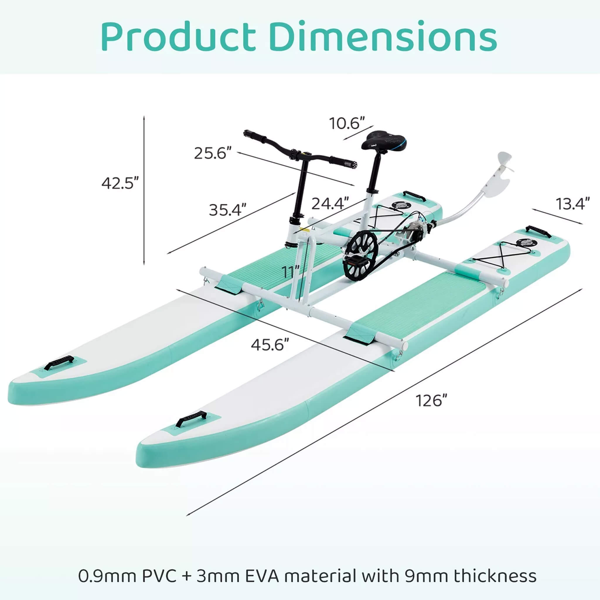 Portable Inflatable Water Marine Pedal Water Bike Kit With Accessories (SAK61284) - Energize Trek