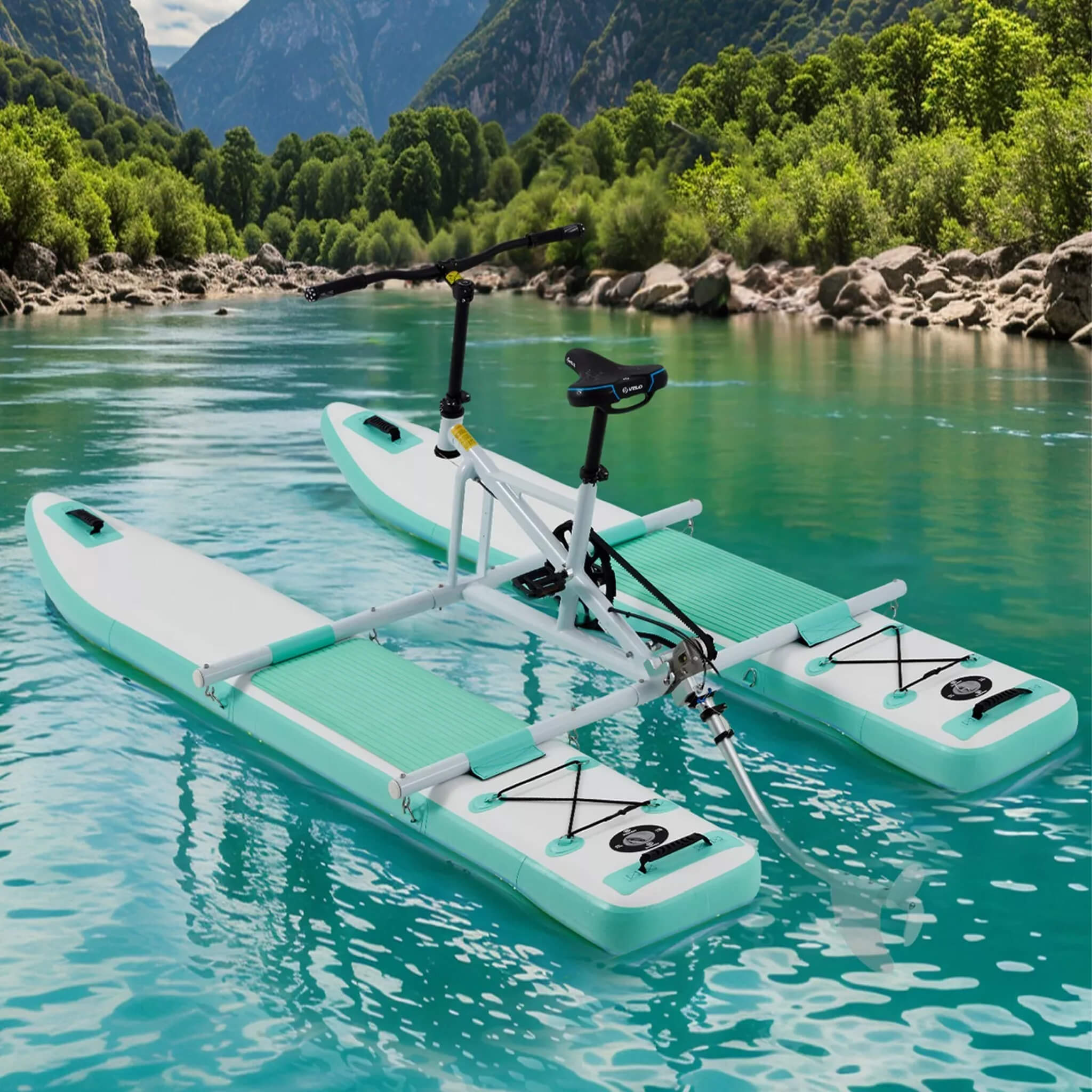 Portable Inflatable Water Marine Pedal Water Bike Kit With Accessories (SAK61284) - Energize Trek