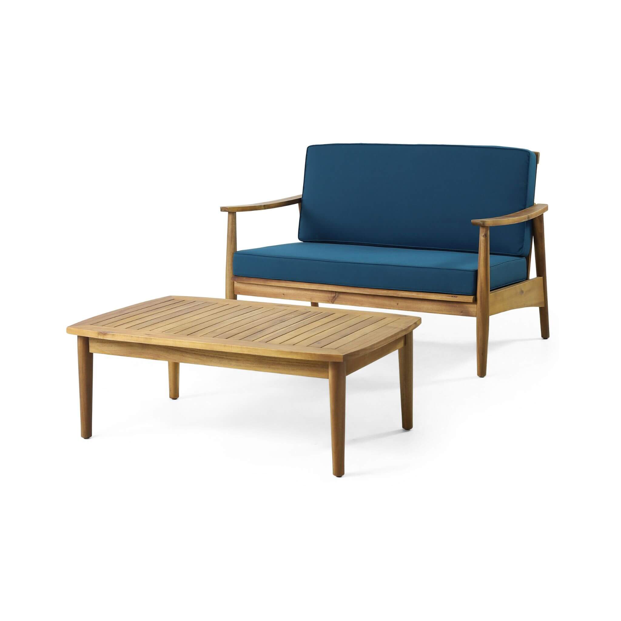 Premium 4-Piece Wooden Outdoor Patio Conversation Seating Set With Cushions (SAK31469) - Energize Trek