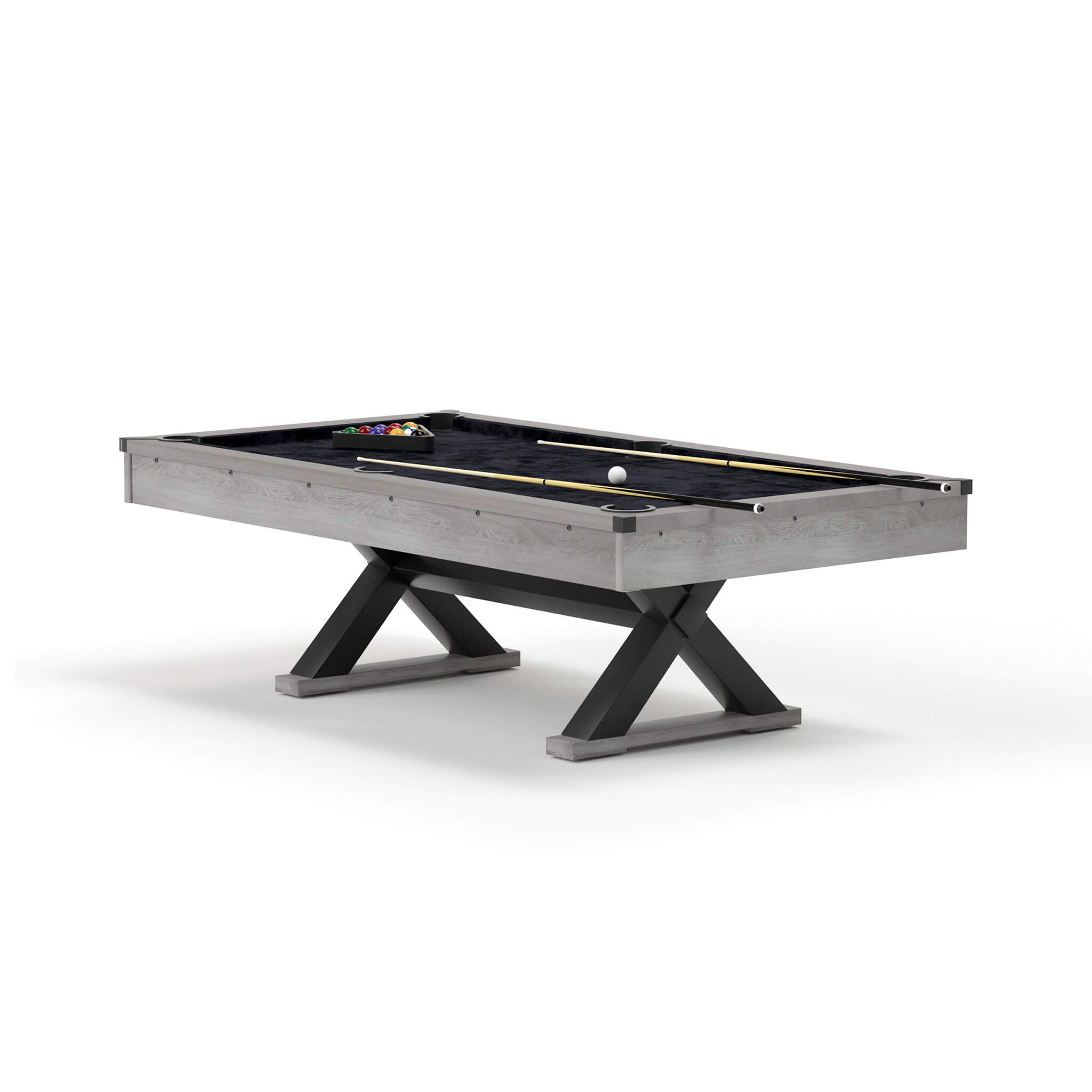 Premium 7FT Wood Billiards Pool Snooker Table Game Set With X-Shaped Legs (SAK32091) - Energize Trek