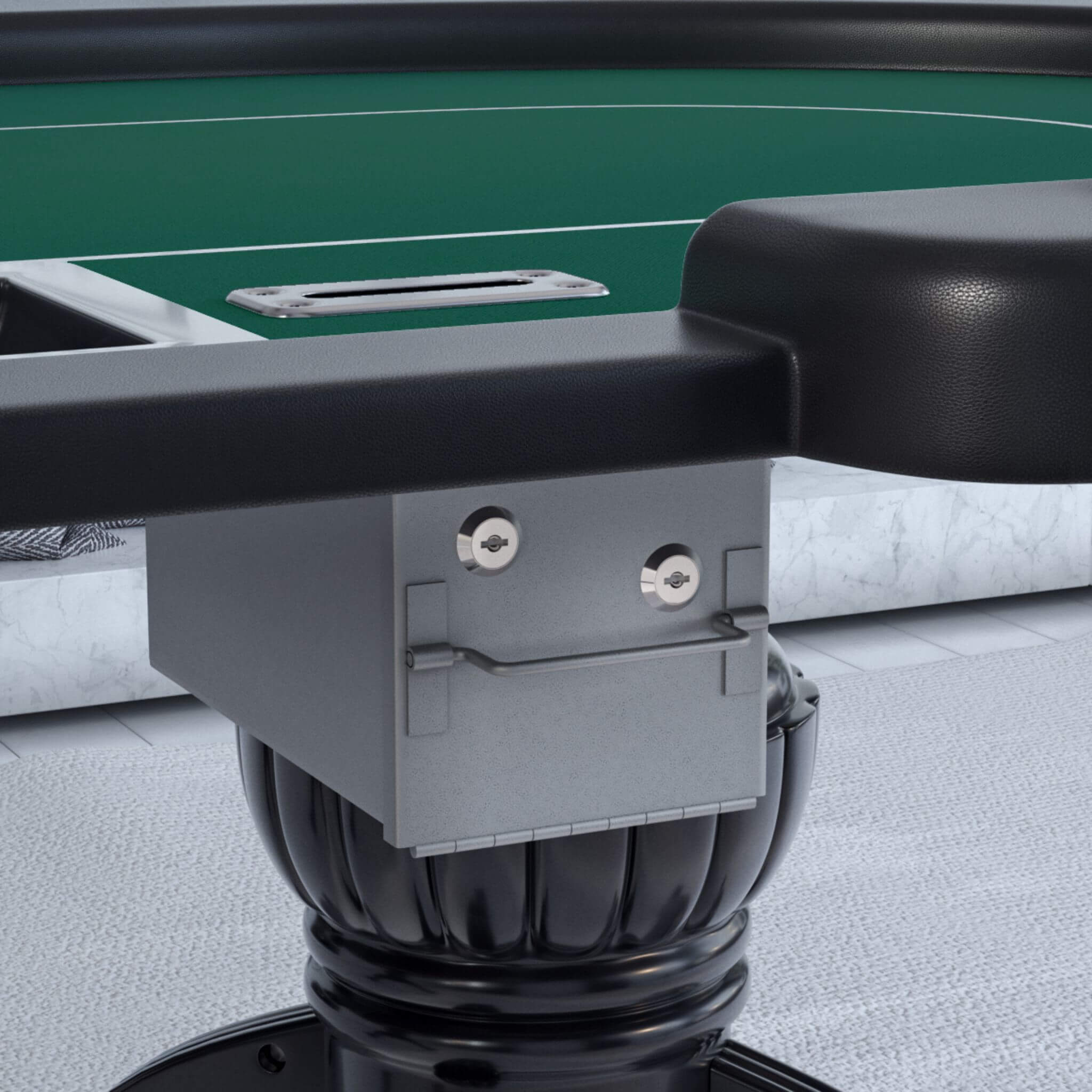 Premium 96" Aura Oval Poker Table With Cup Holders, Chips Tray And Drop Box (SAK31045) - Energize Trek