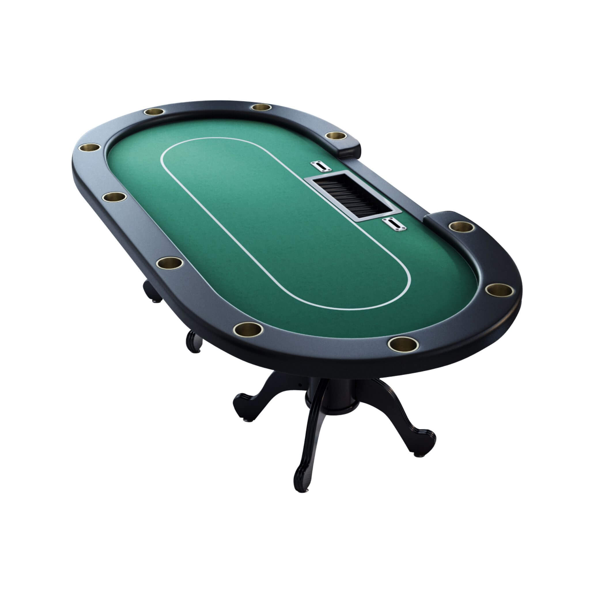 Premium 96" Aura Oval Poker Table With Cup Holders, Chips Tray And Drop Box (SAK31045) - Energize Trek