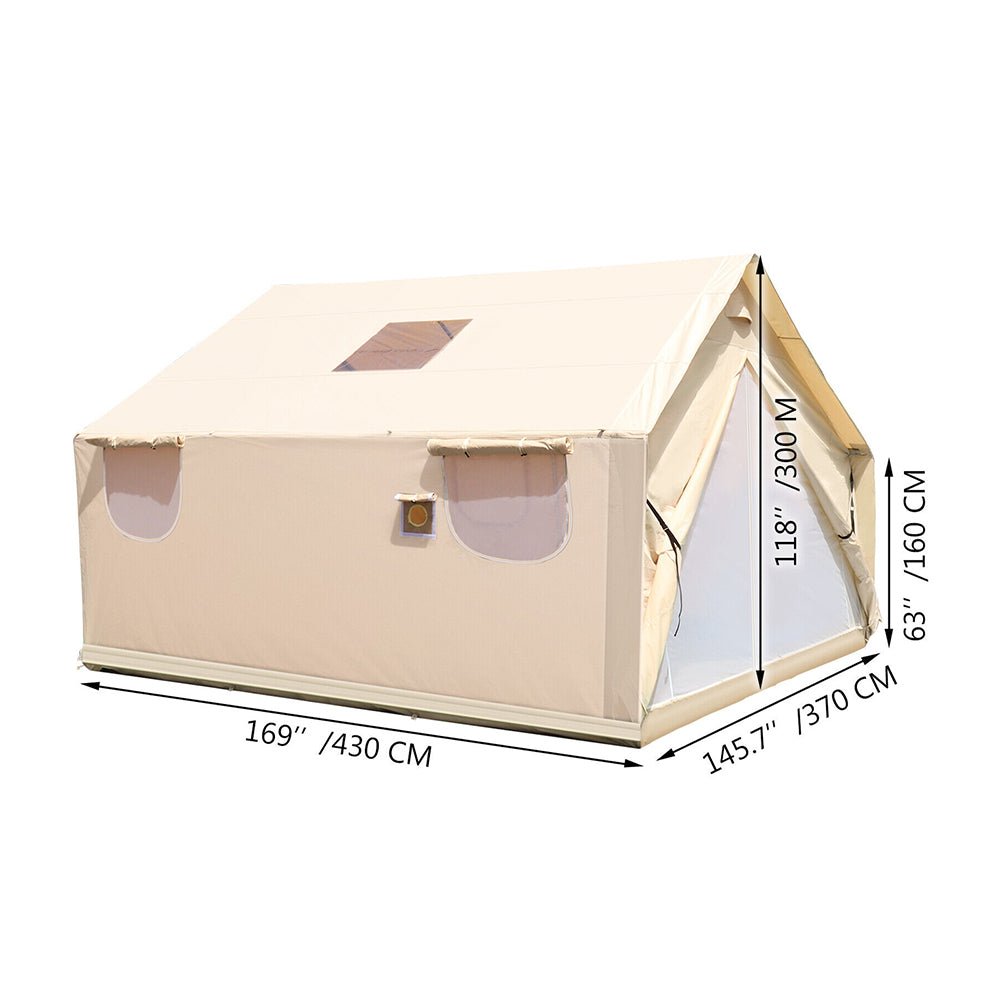 Premium Canvas Frame Fire Water Camping Wall Hunting Tent, 12x14' (SAK92461) - Energize Trek