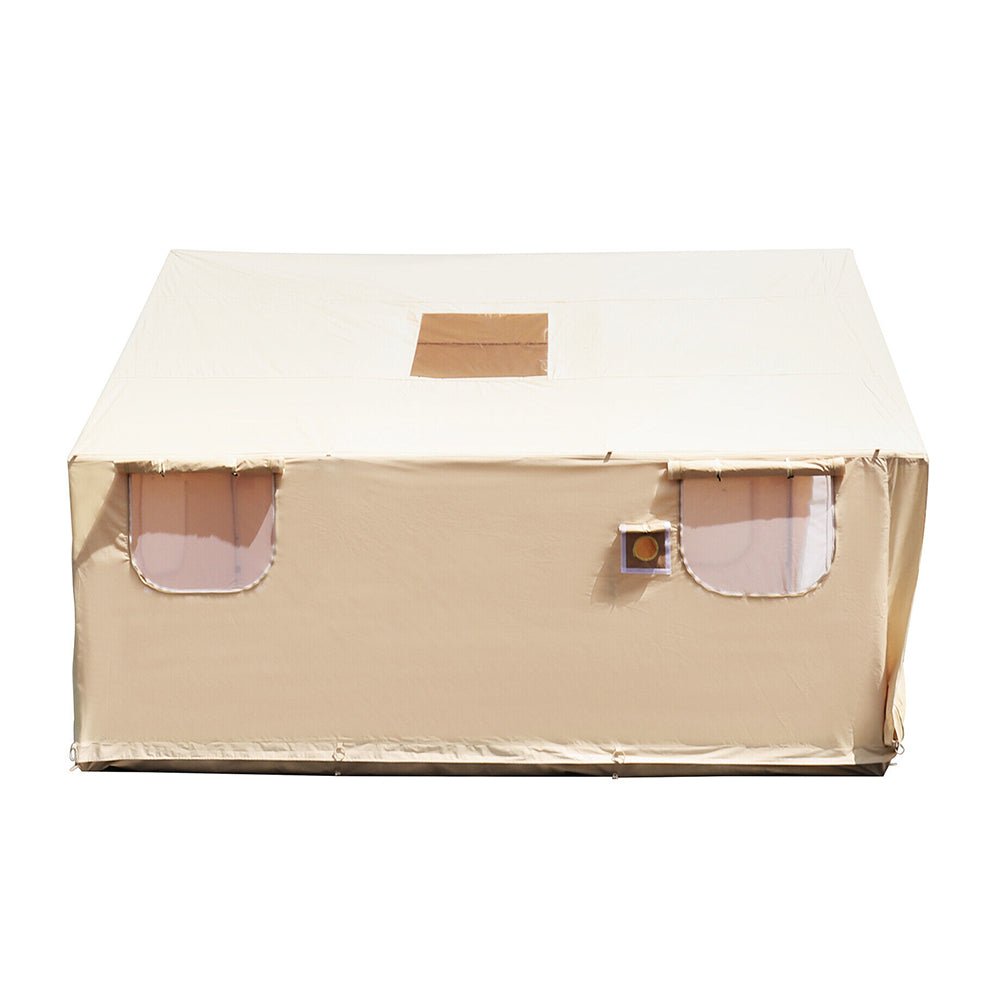 Premium Canvas Frame Fire Water Camping Wall Hunting Tent, 12x14' (SAK92461) - Energize Trek
