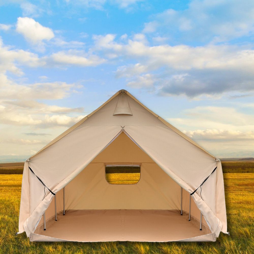 Premium Canvas Frame Fire Water Camping Wall Hunting Tent, 12x14' (SAK92461) - Energize Trek
