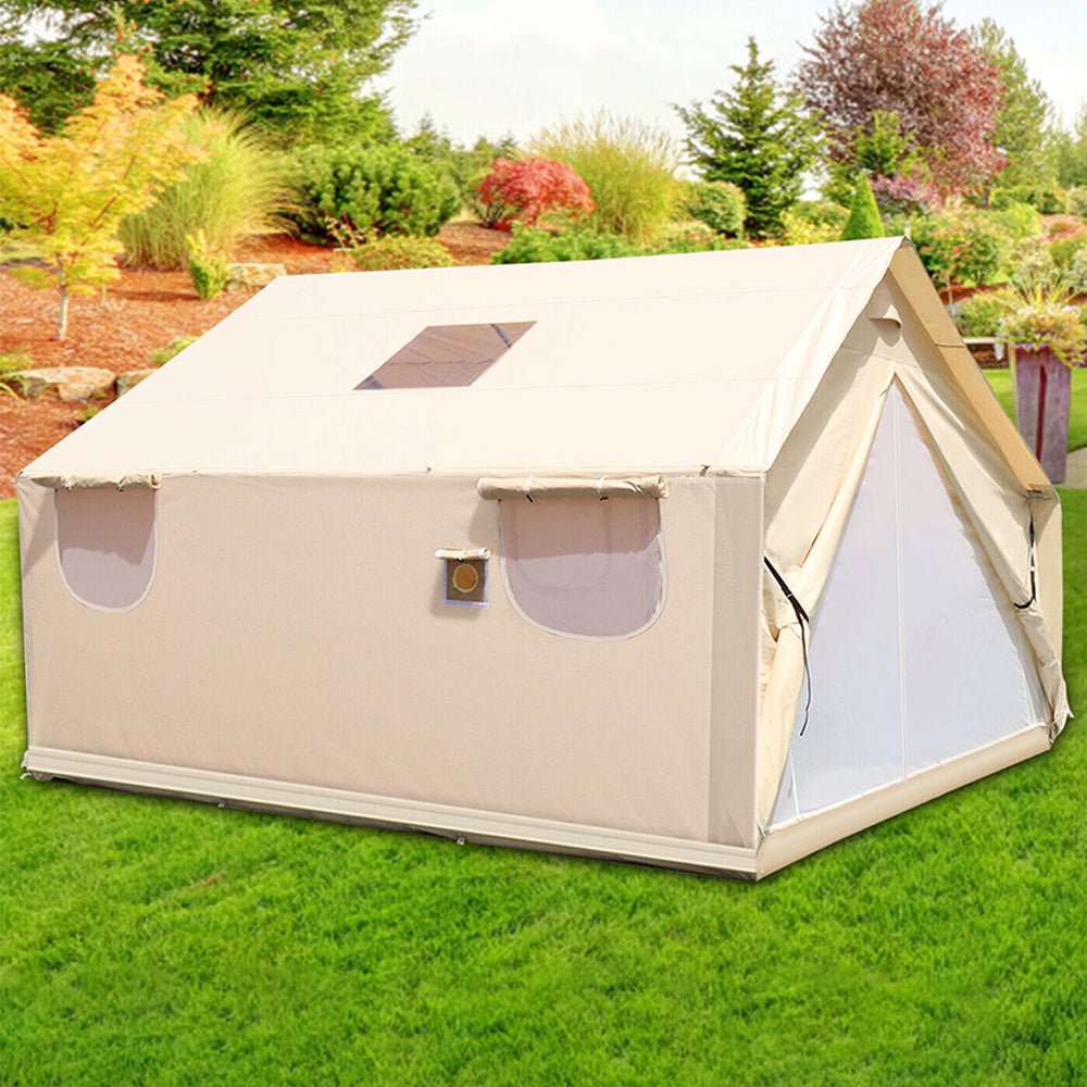 Premium Canvas Frame Fire Water Camping Wall Hunting Tent, 12x14' (SAK92461) - Energize Trek