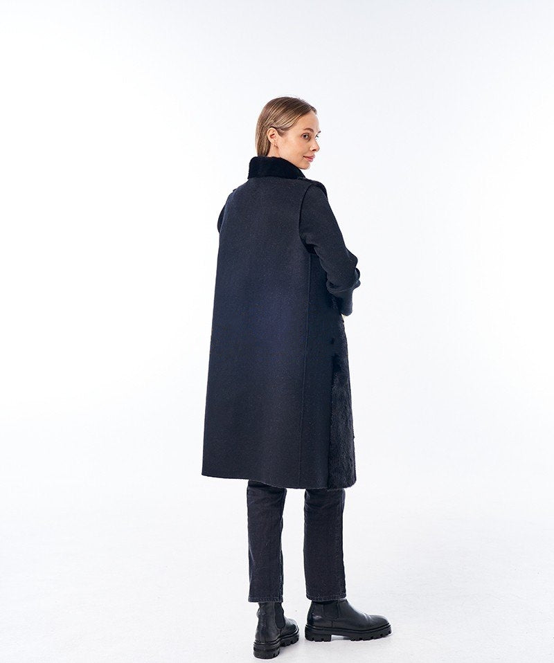 Genuine Mink Fur Virgin Wool Coat Plus Vest - Energize Trek