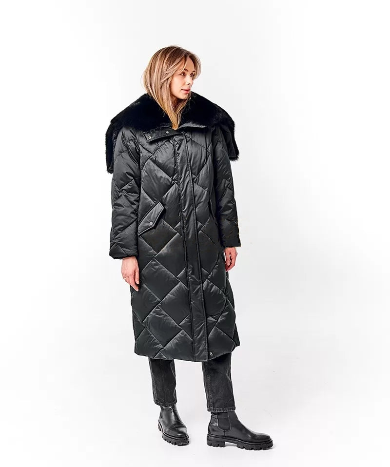 Genuine Polar Fox Fur Collar-Hood Down Winter Coat - Energize Trek