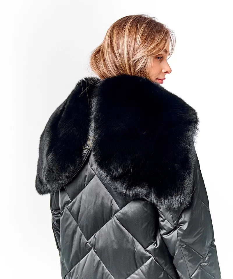 Genuine Polar Fox Fur Collar-Hood Down Winter Coat - Energize Trek