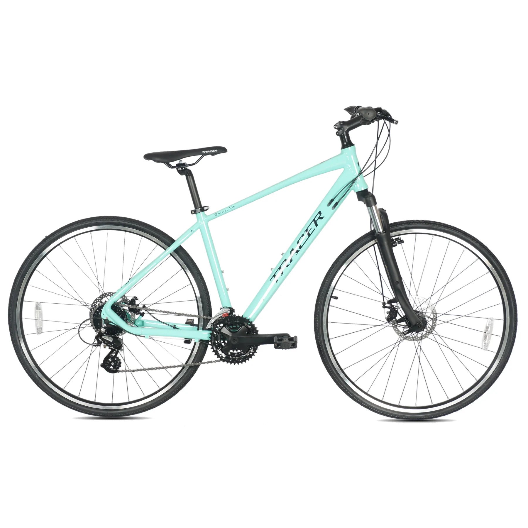racer Bravery DX (UPC: 755532047992), 700C Hybrid Bikes 24-Spees Alloy Frame-450mm Alloy Suspension Fork Disc Brake Shimano Altus RD-M310 8-Speed - Energize Trek