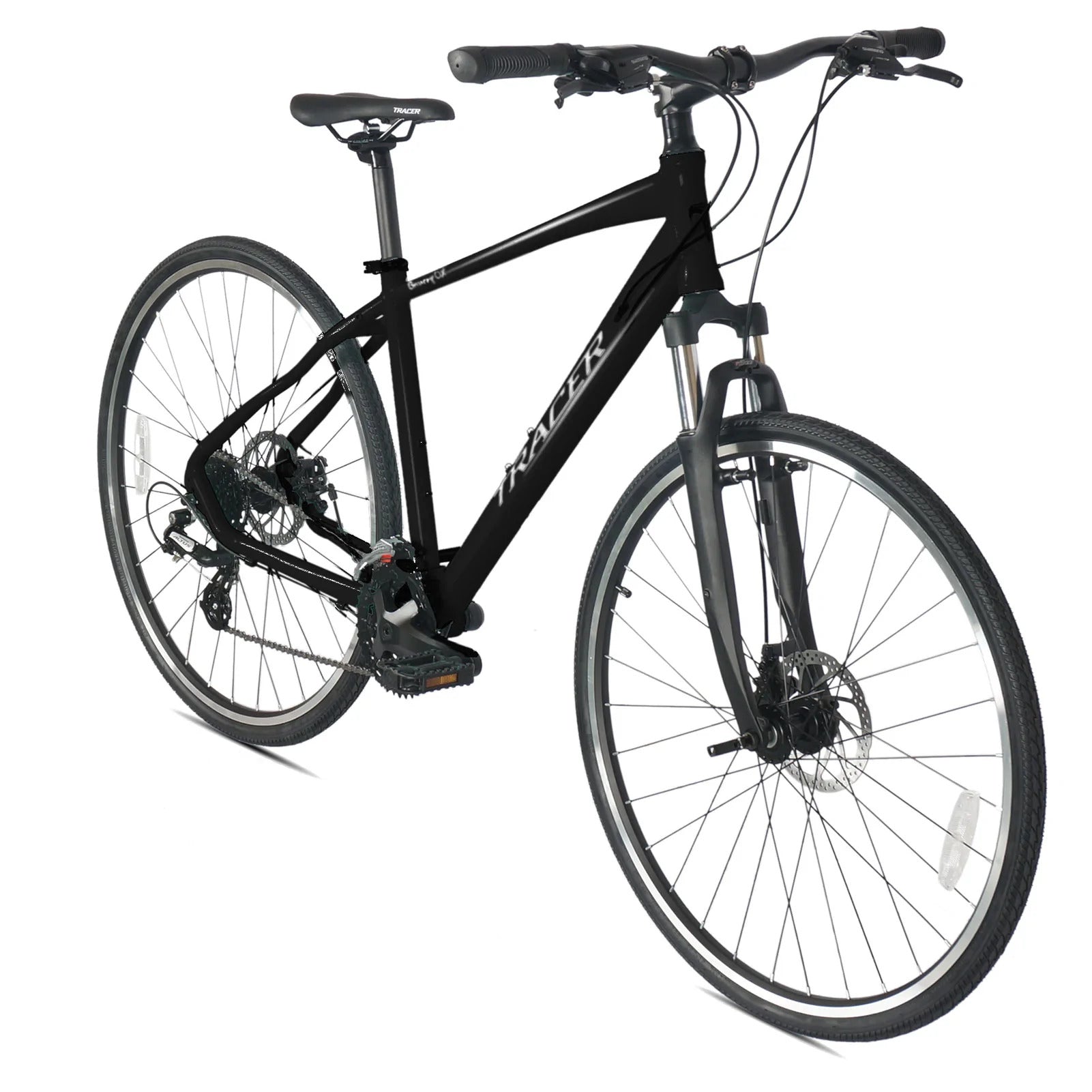 racer Bravery DX (UPC: 755532047992), 700C Hybrid Bikes 24-Spees Alloy Frame-450mm Alloy Suspension Fork Disc Brake Shimano Altus RD-M310 8-Speed - Energize Trek