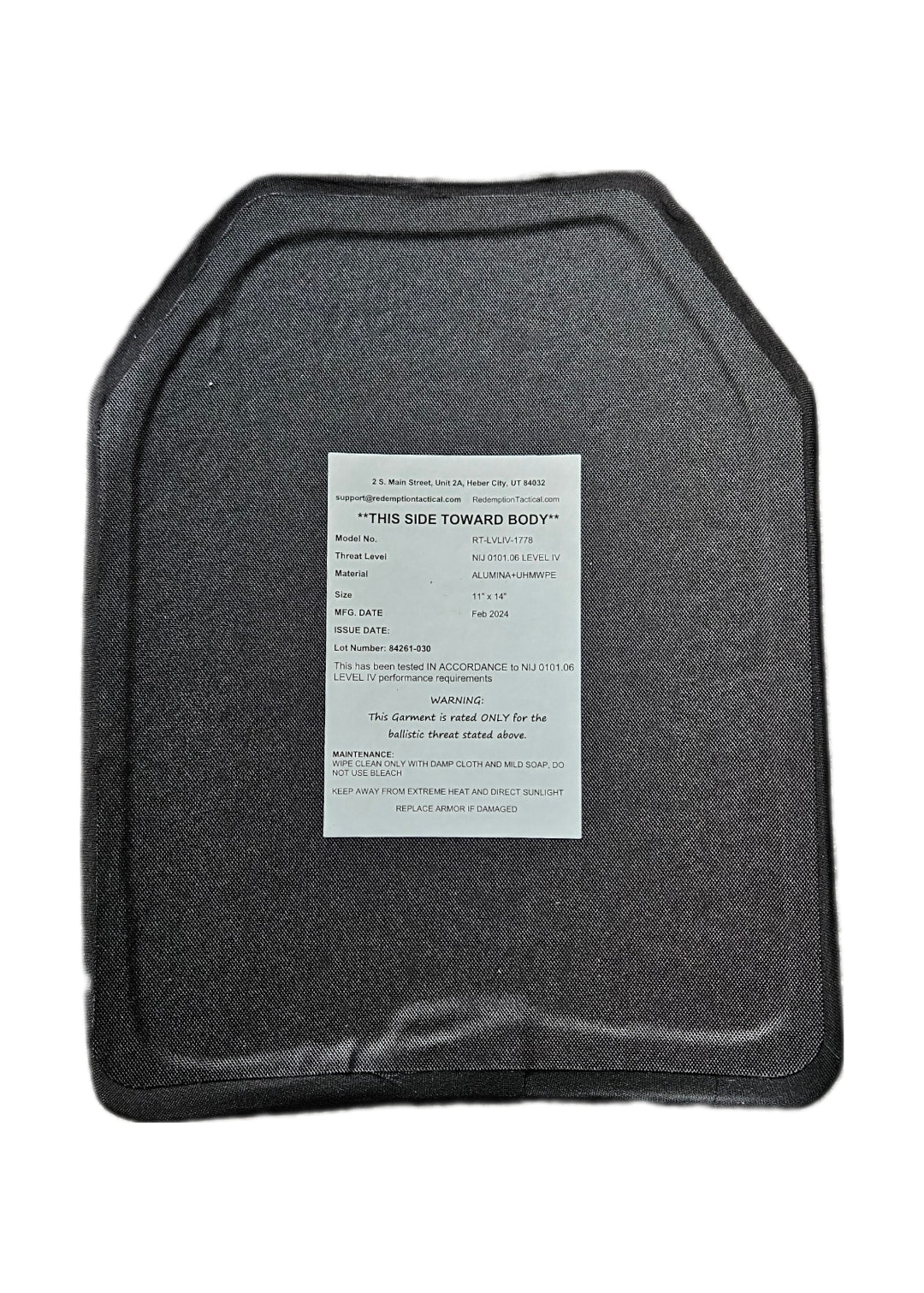 BIG BOY Crusader 2.0 XL Armor COMBO PACKAGE LIGHTWEIGHT LEVEL IV (2) XL Ceramic Front/Back Plates - Energize Trek