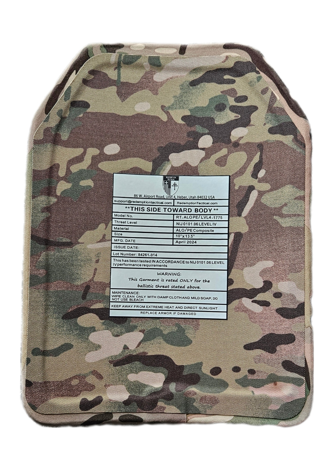 BIG BOY Crusader 2.0 XL Armor COMBO PACKAGE LIGHTWEIGHT LEVEL IV (2) XL Ceramic Front/Back Plates - Energize Trek