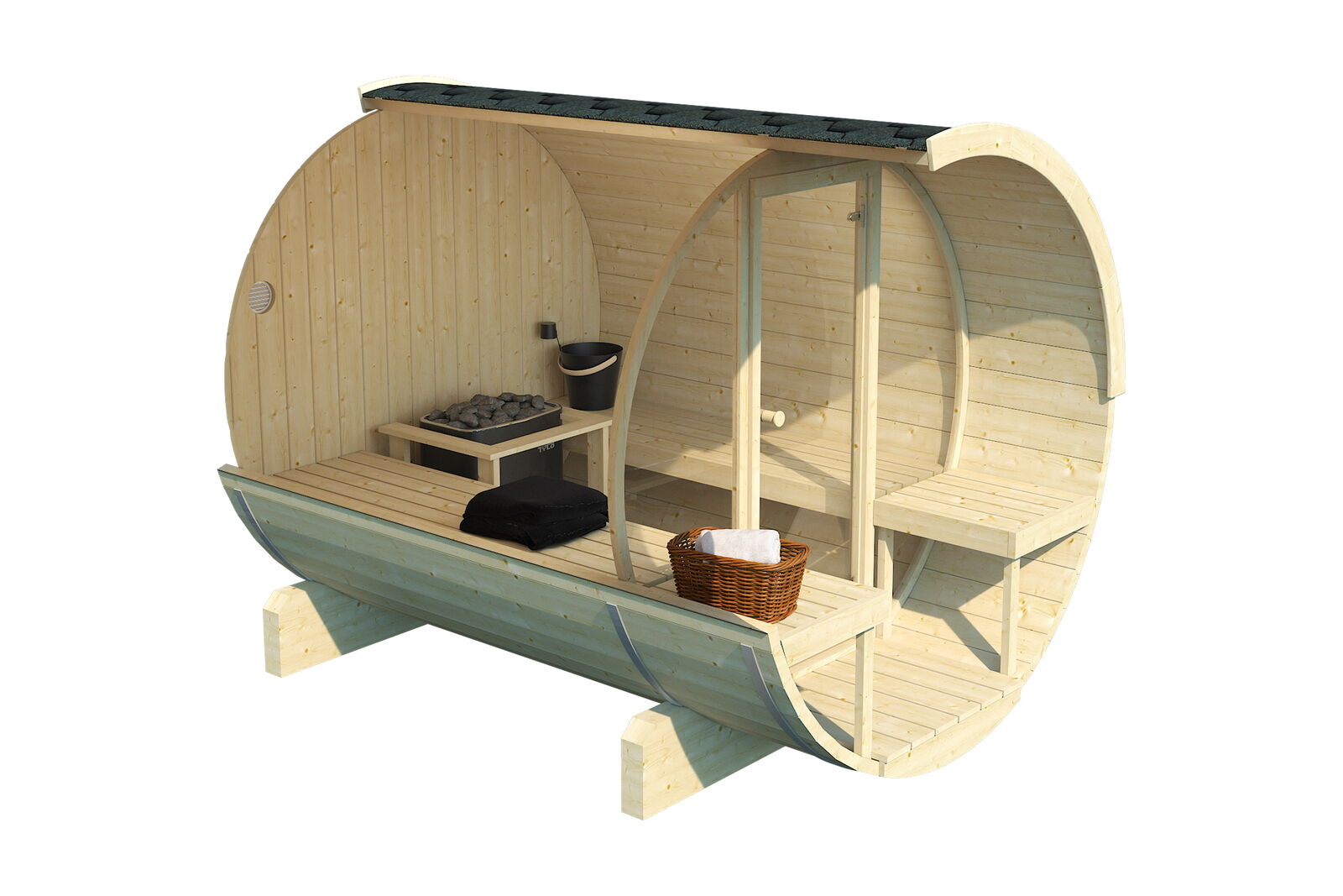 SAUNA EVOLUTION® Barrel Sauna Serenity Nature Air 7 - Energize Trek