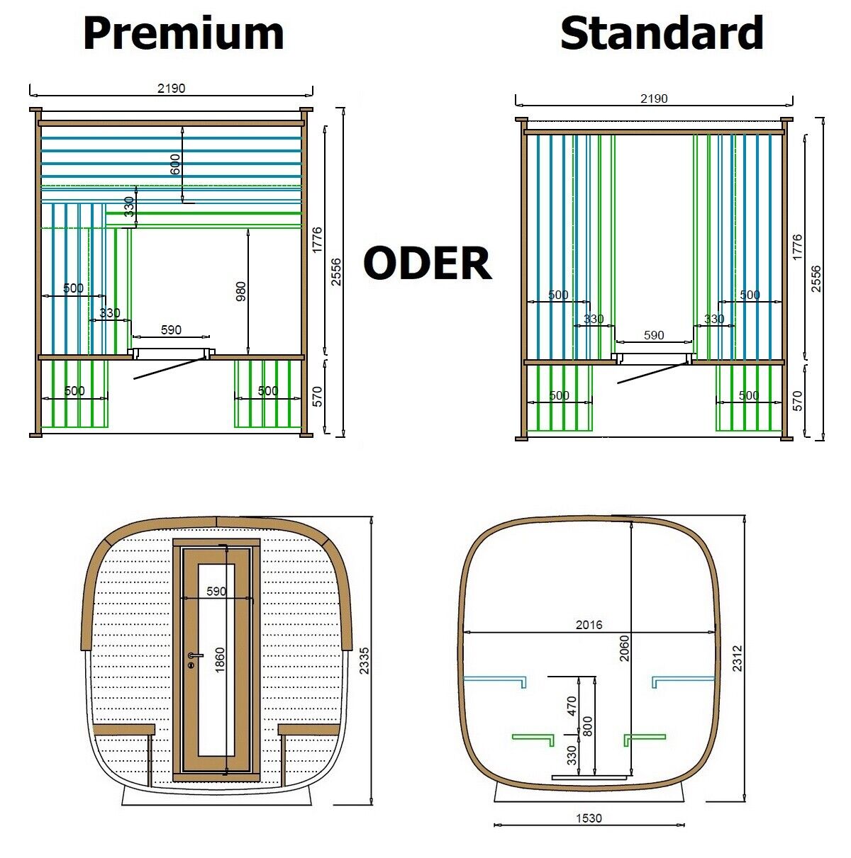 SAUNA EVOLUTION® Square Sauna Minimalist Refresh 5 - Energize Trek