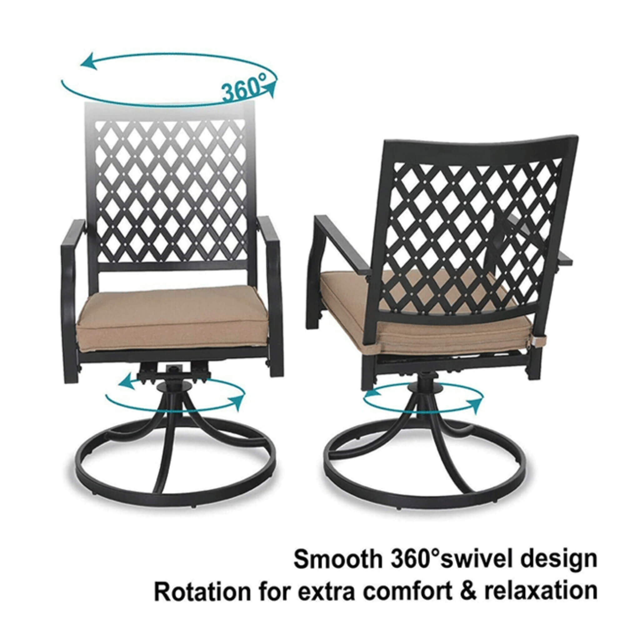 Sophia & William Outdoor Gas Fire Pit Table Set W/ Cushioned Swivel Dining Chairs, 5PCS (SAK63872) - Energize Trek
