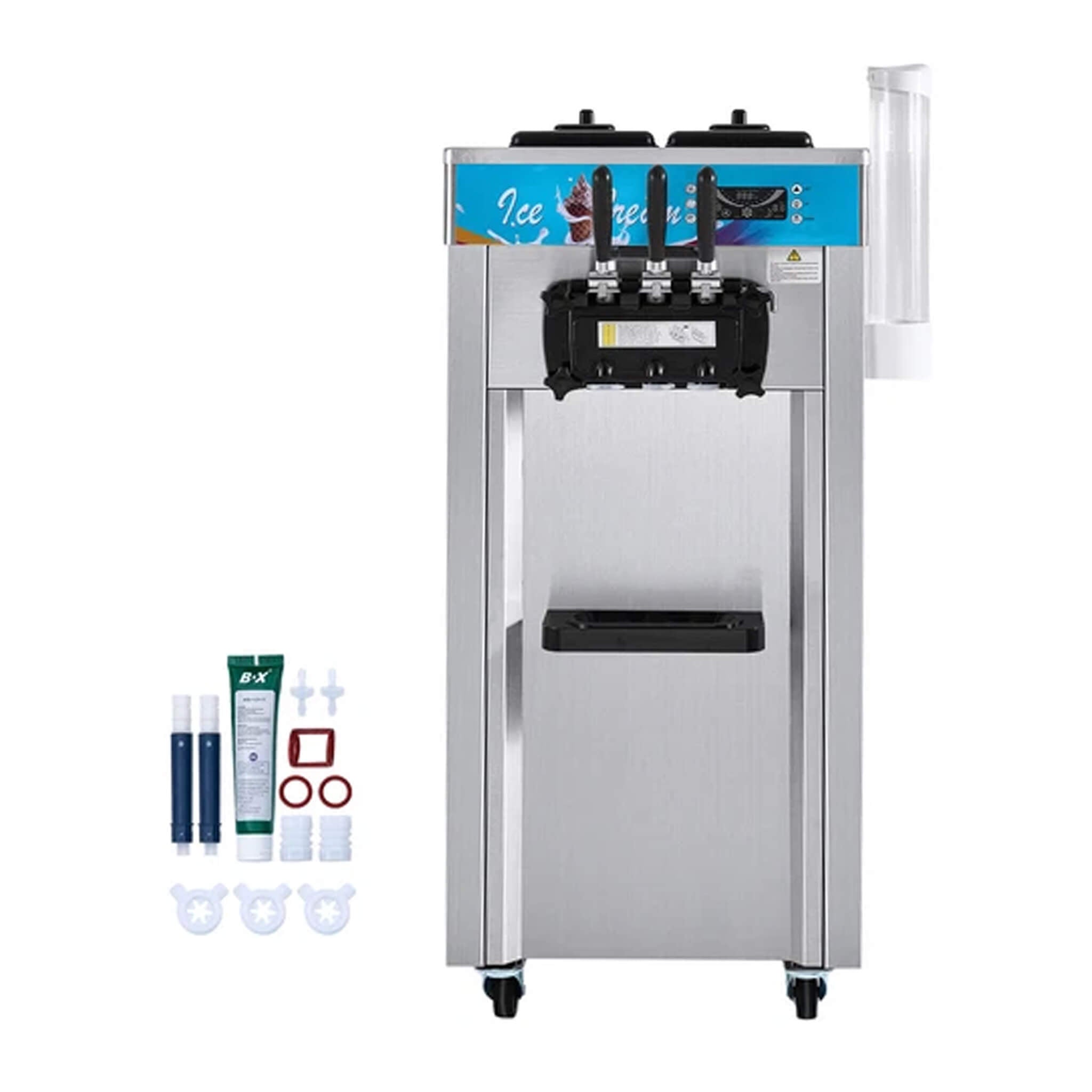 Stainless Steel Commercial 3-Flavor Soft Serve Ice Cream Machine Maker, 21-31 L/H (SAK65291) - Energize Trek