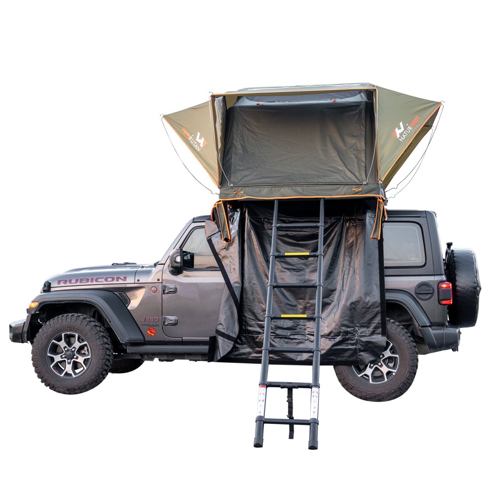 Naturnest Andromeda Green Soft Shell Rooftop Tent With Large Panoramic Skylight & YKK Doors (SAK50612) - Energize Trek