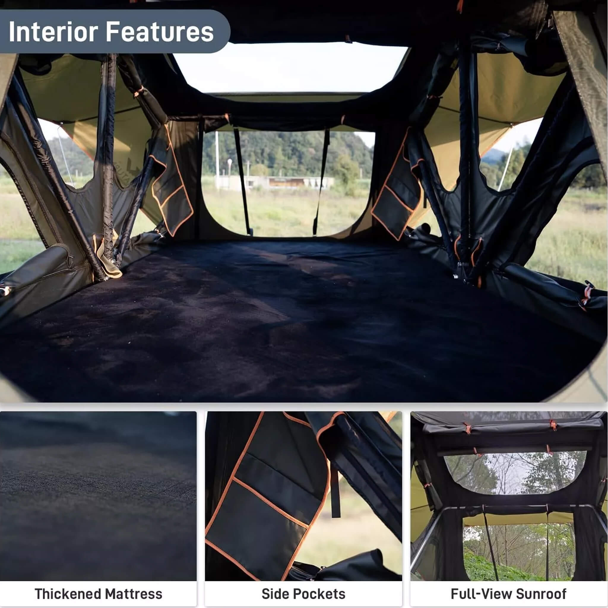 Naturnest Andromeda Green Soft Shell Rooftop Tent With Large Panoramic Skylight & YKK Doors (SAK50612) - Energize Trek