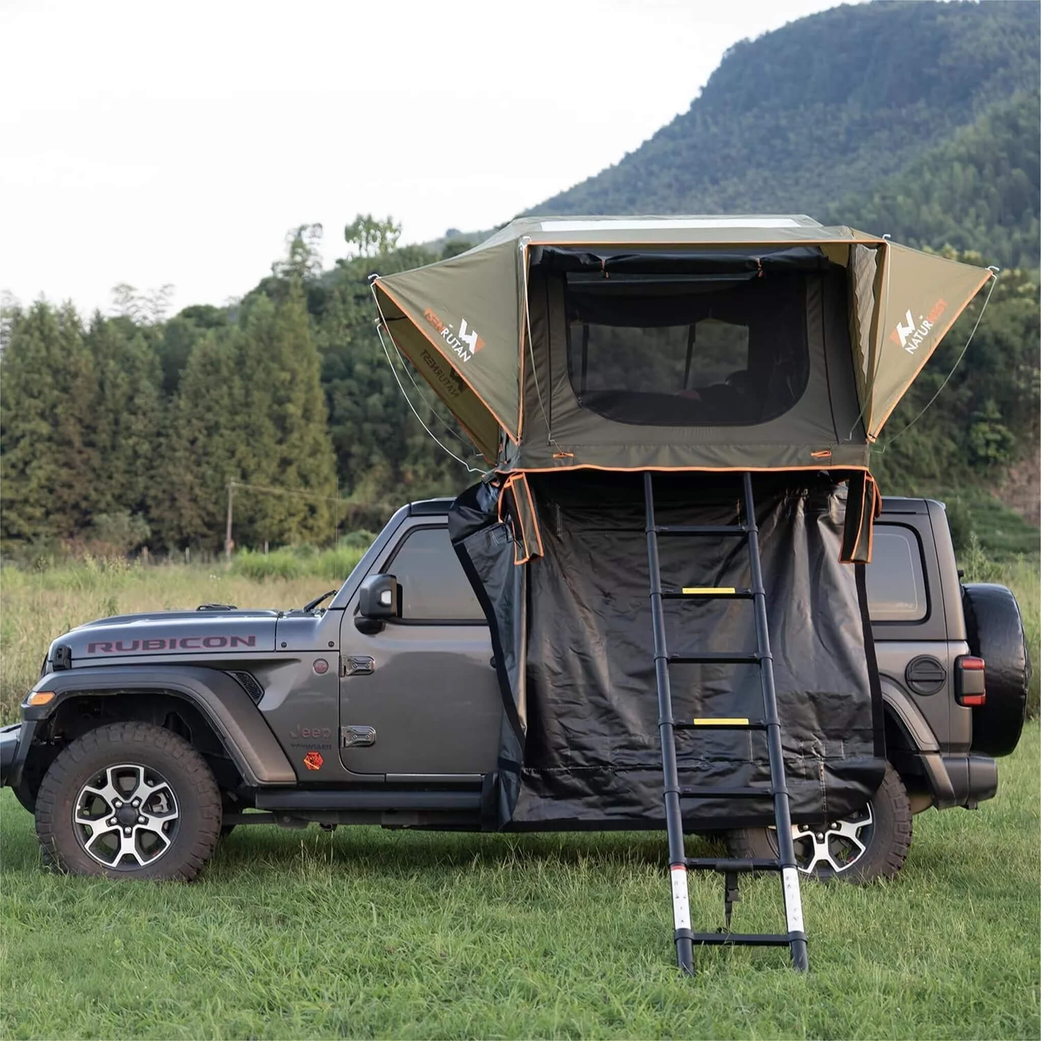 Naturnest Andromeda Green Soft Shell Rooftop Tent With Large Panoramic Skylight & YKK Doors (SAK50612) - Energize Trek