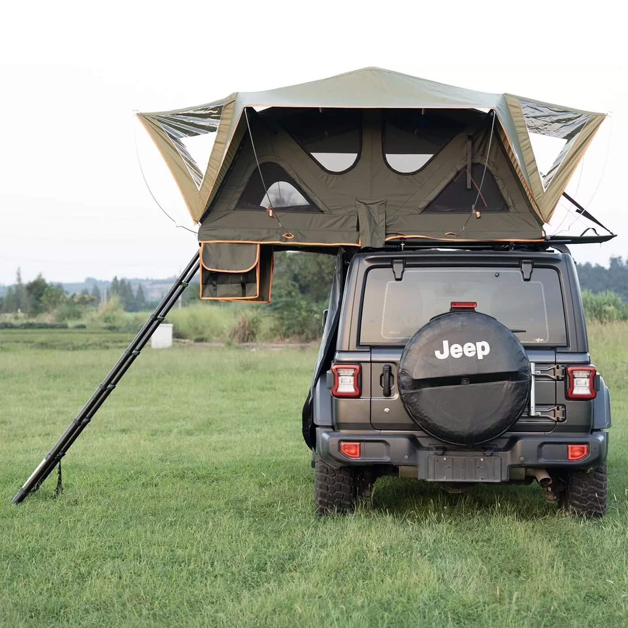 Naturnest Andromeda Green Soft Shell Rooftop Tent With Large Panoramic Skylight & YKK Doors (SAK50612) - Energize Trek