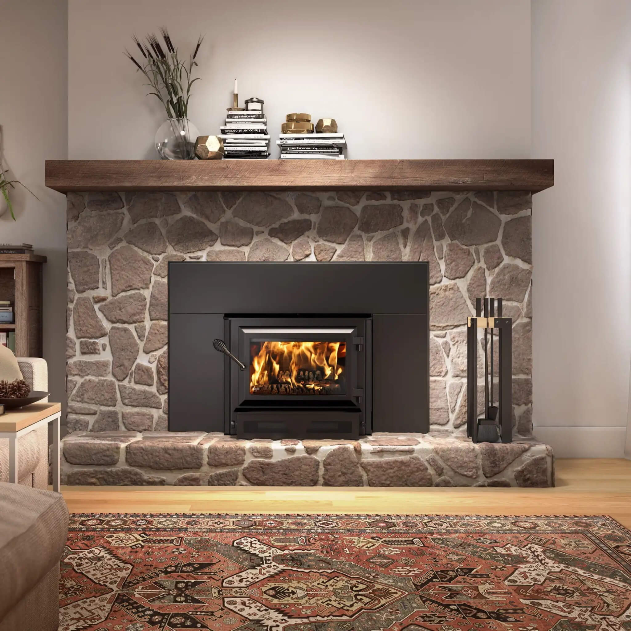 Ventis Premium Black Extra Large Wood Fireplace Insert With Blower (SAK27542) - Energize Trek