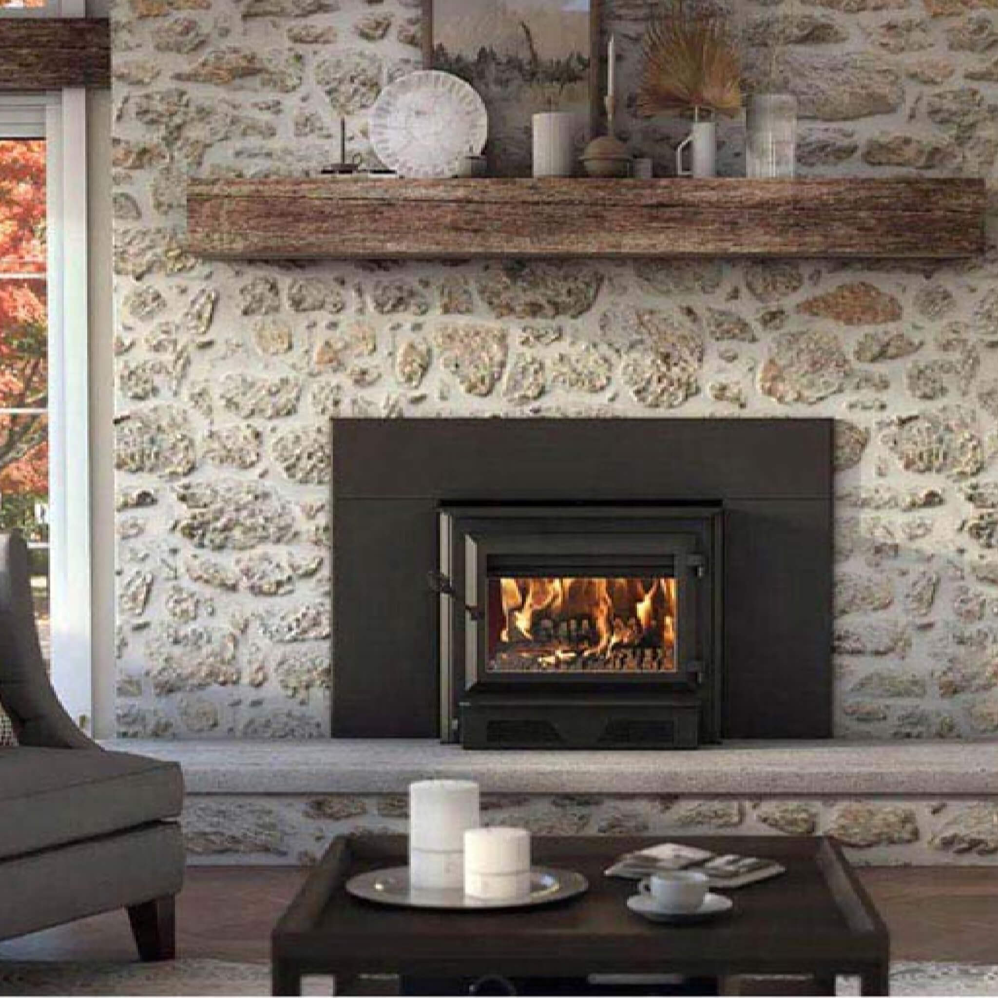 Ventis Premium Black Extra Large Wood Fireplace Insert With Blower (SAK27542) - Energize Trek