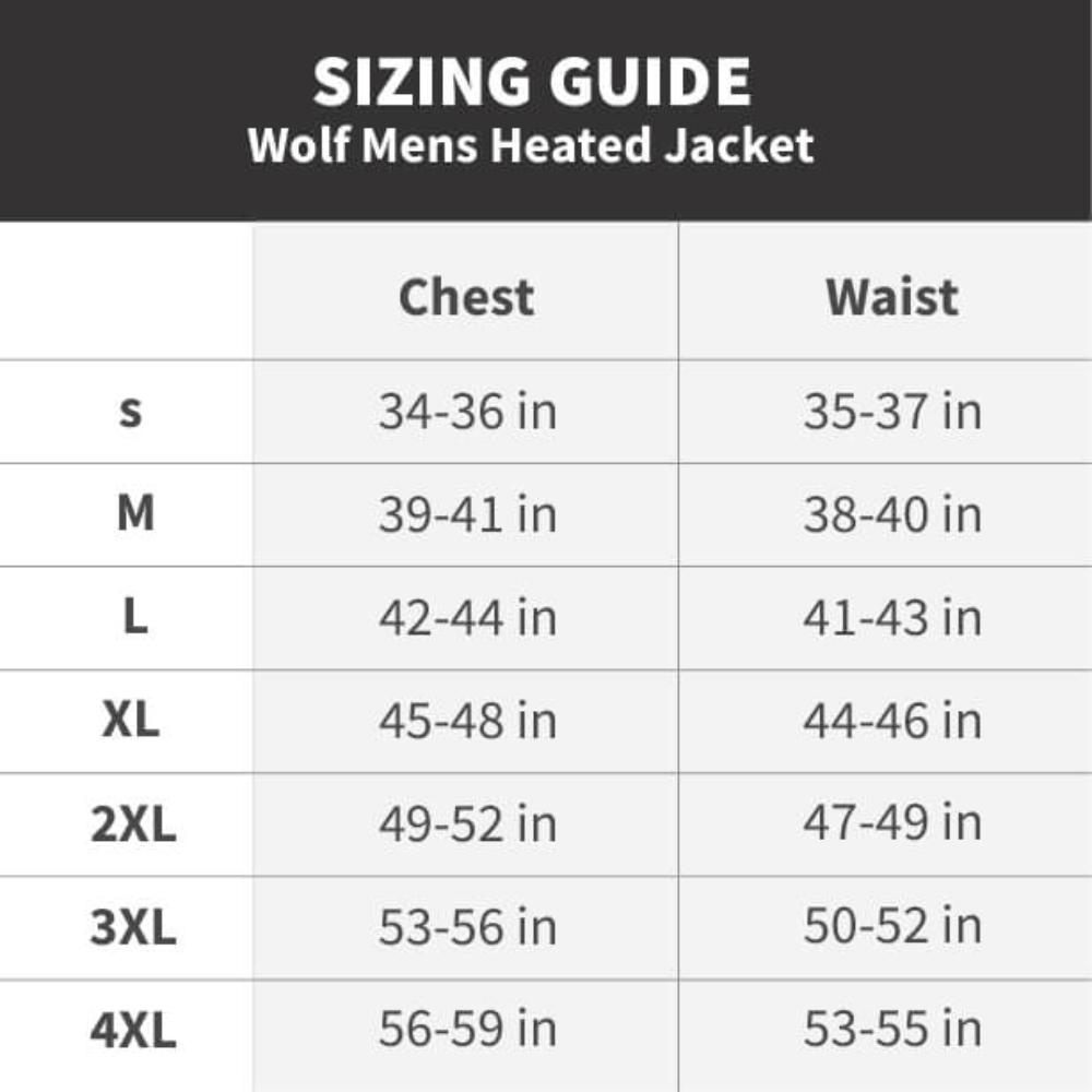 Wolf Mens Heated Jacket - Energize Trek
