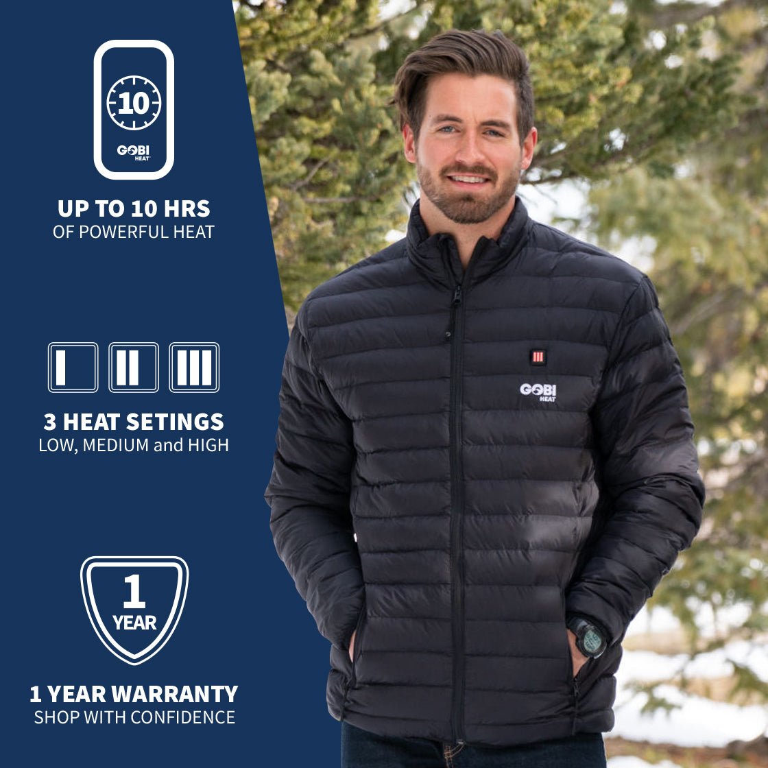Wolf Mens Heated Jacket - Energize Trek