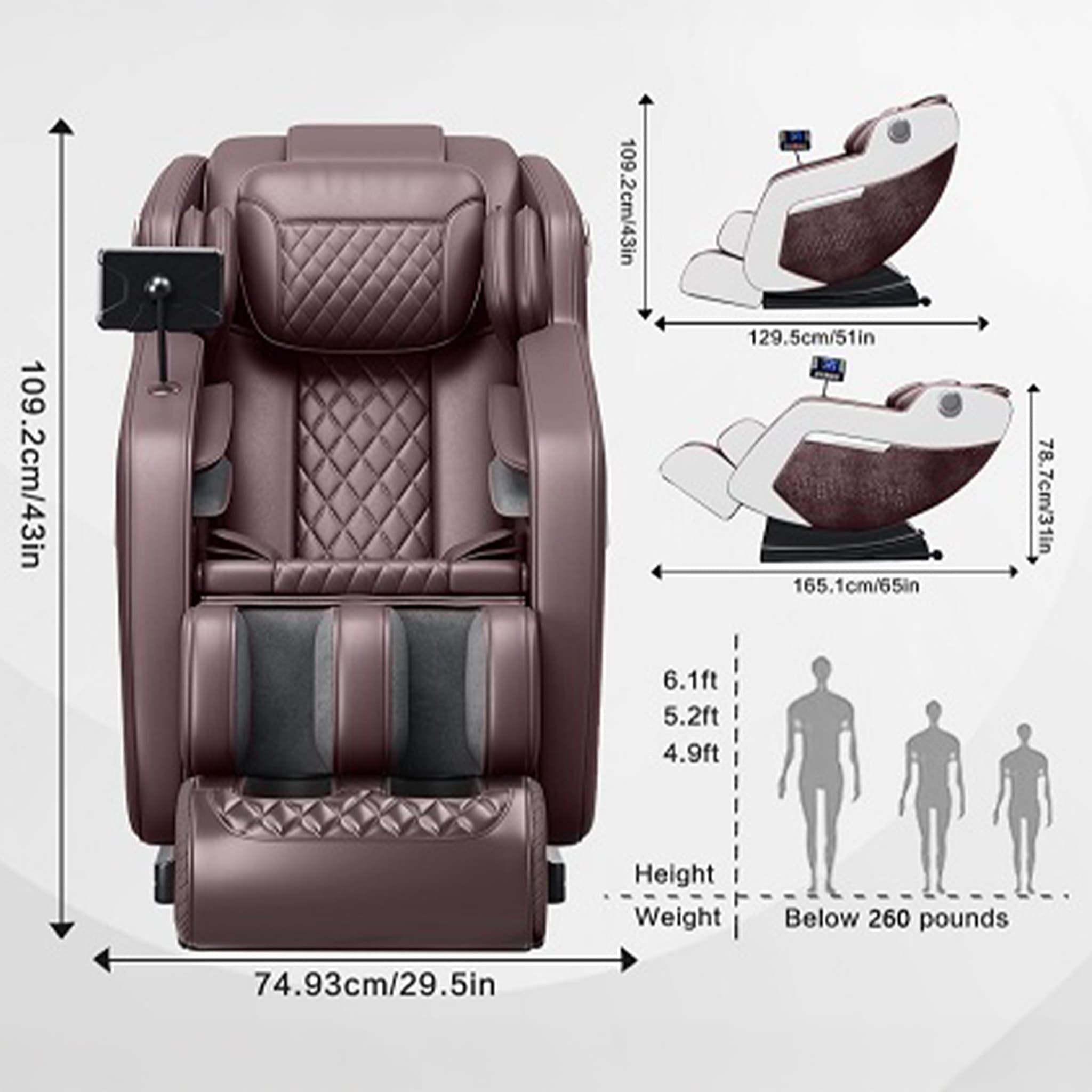 Zvz Premium Zero Gravity Full Body Massage Chair With Smart Display (SAK63107) - Energize Trek