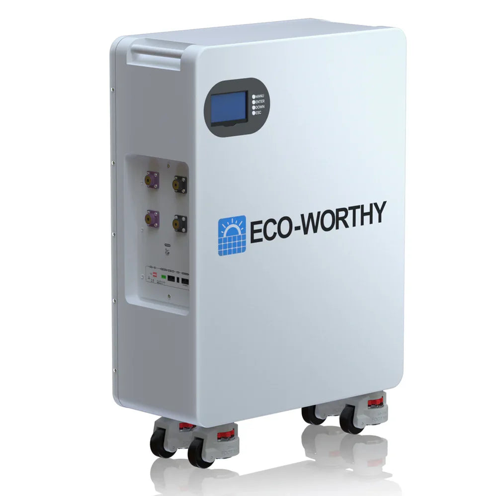 51.2V 280Ah LiFePO4 Floor Standing Battery with 4 Footmaster Nylon Wheels for Off-grid Home Energy Storage - Energize Trek