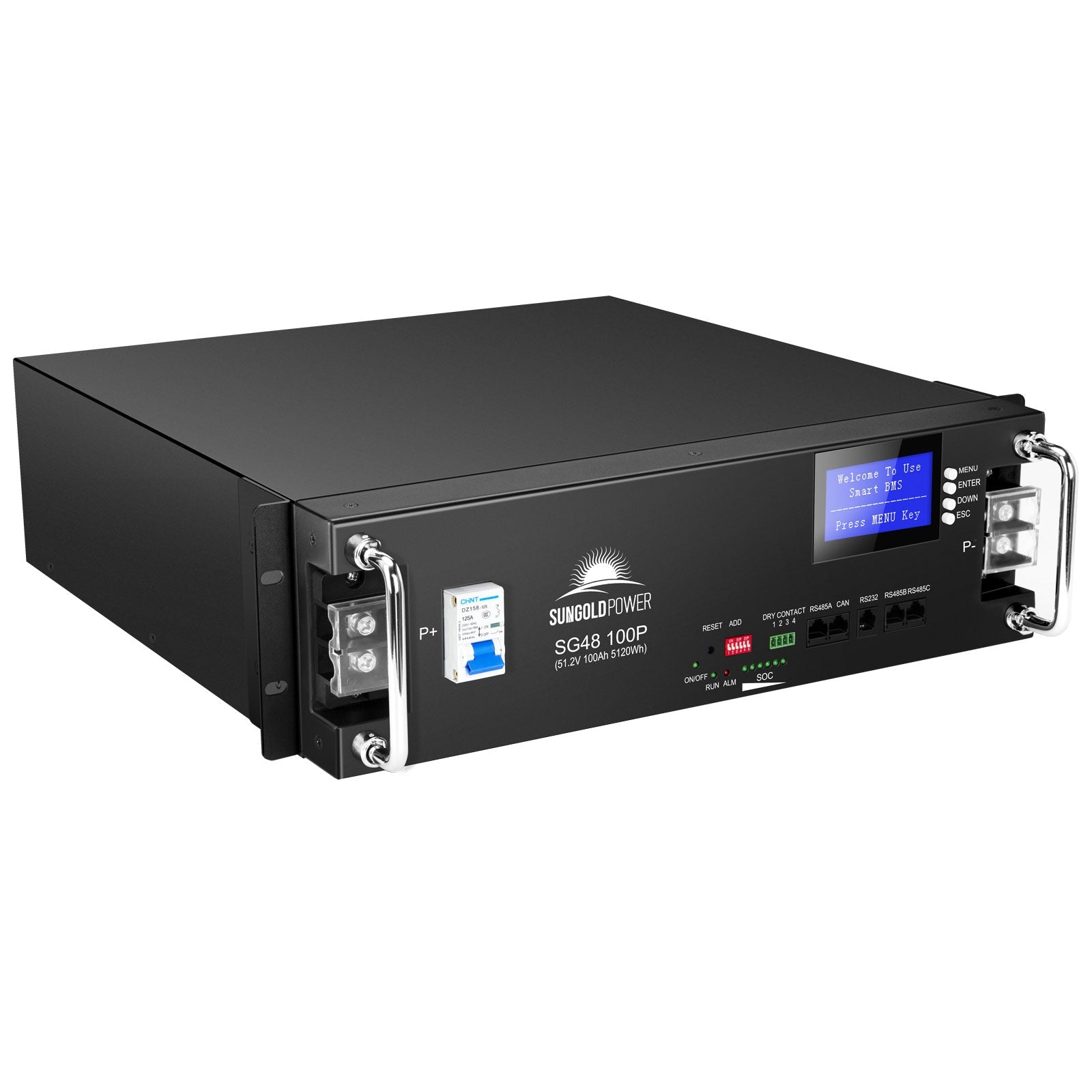 48V 100AH Server Rack LiFePO4 Lithium  Battery SG48100P UL1973  UL9540A - Energize Trek