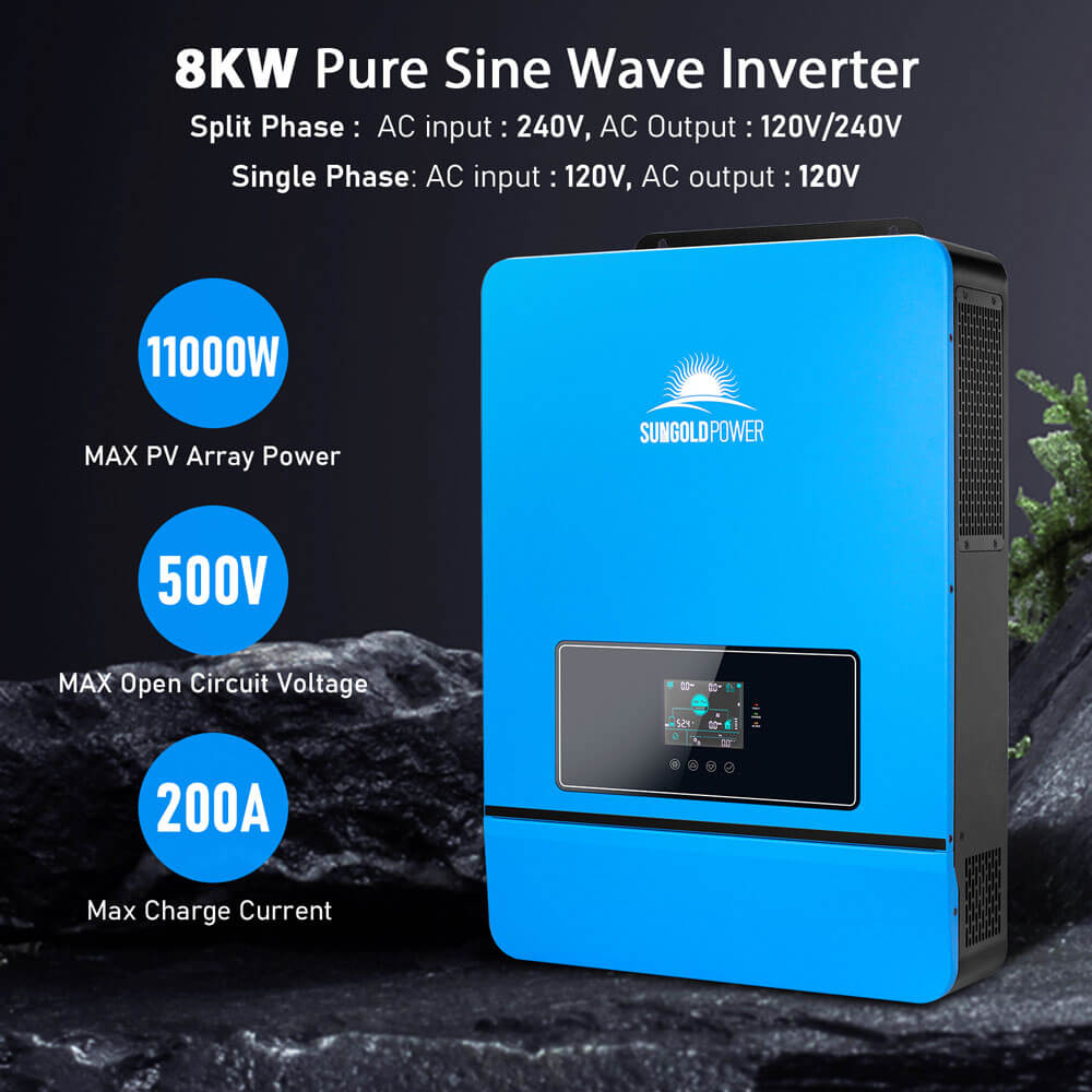 OFF GRID SOLAR KIT 12 X 415 WATTS SOLAR PANELS 4 X 5.12KWH LITHIUM BATTERY 8000W SOLAR INVERTER 48VDC 120V/240V SGM-8K20 - Energize Trek