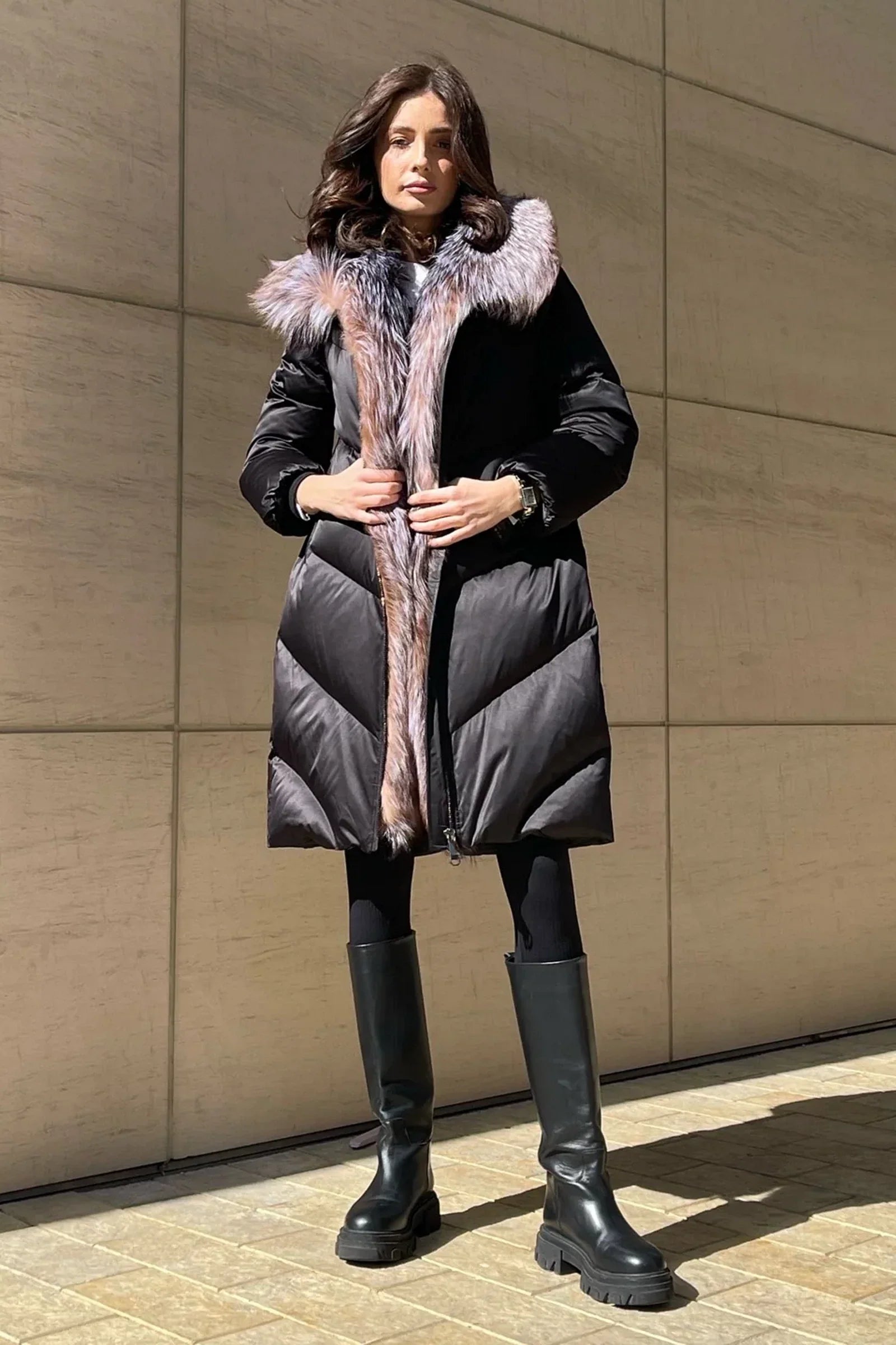 Léa Genuine Silver Fox Down Fill Puff Parka - Energize Trek