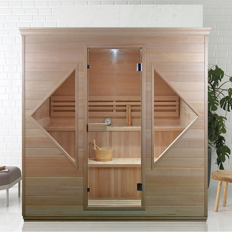 SAUNA EVOLUTION®  Indoor Luxury Traditional Wood Spa Dry Sauna Room Glass 06 - Energize Trek