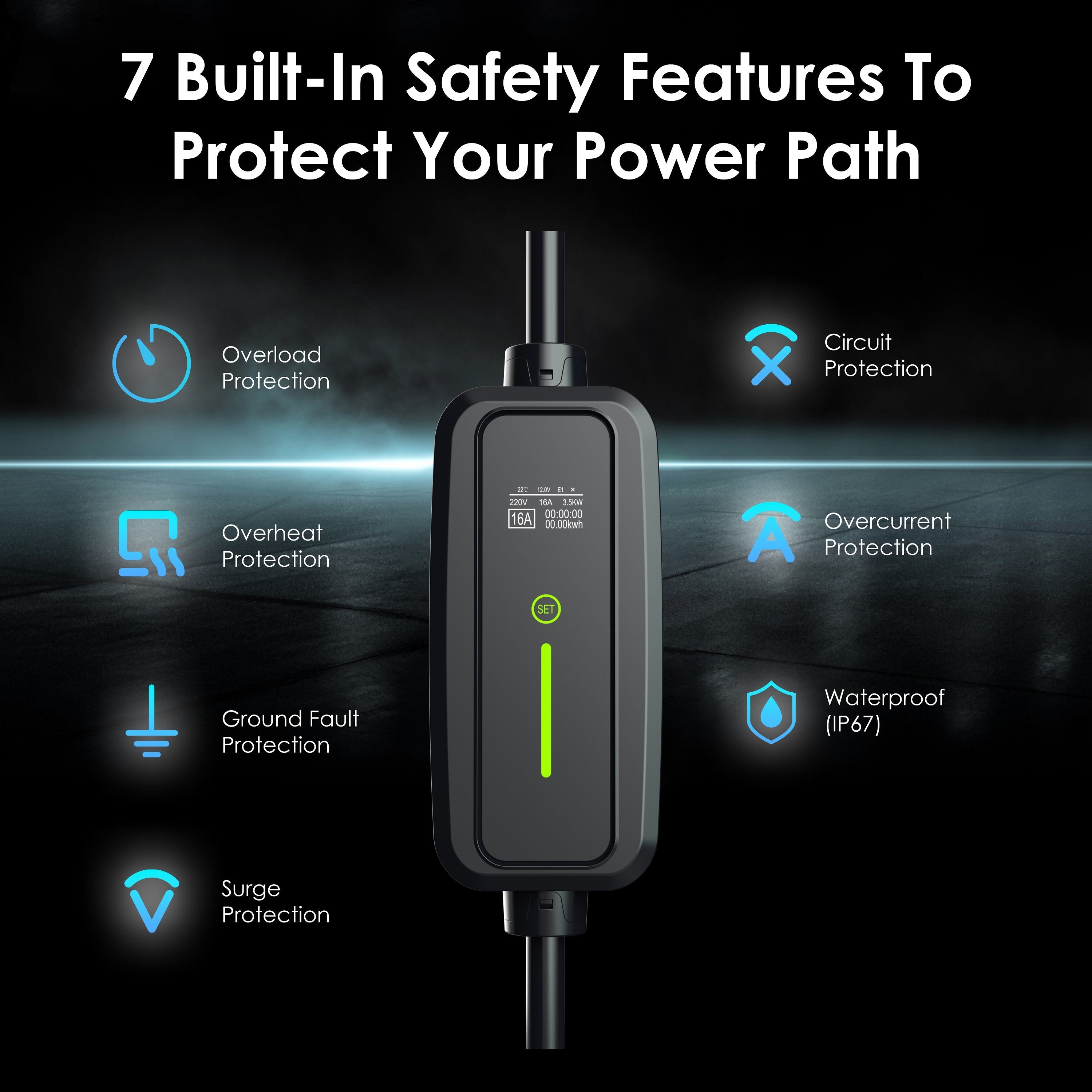J1772 32A Portable Charger - Energize Trek