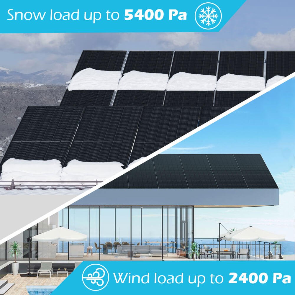 370W/ 415W/ 500W Mono Black PERC Solar Panel UL 61730 CEC Listed - Energize Trek