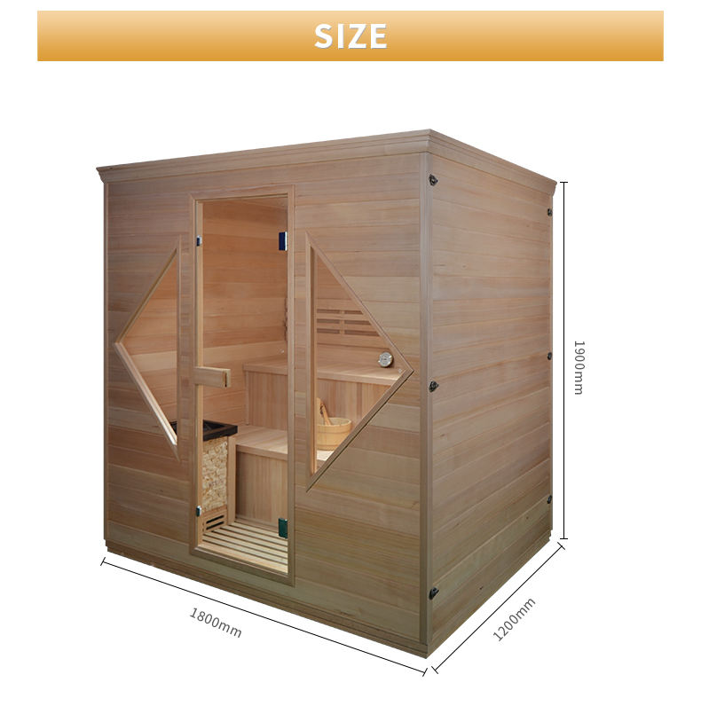 SAUNA EVOLUTION®  Indoor Luxury Traditional Wood Spa Dry Sauna Room Glass 06 - Energize Trek
