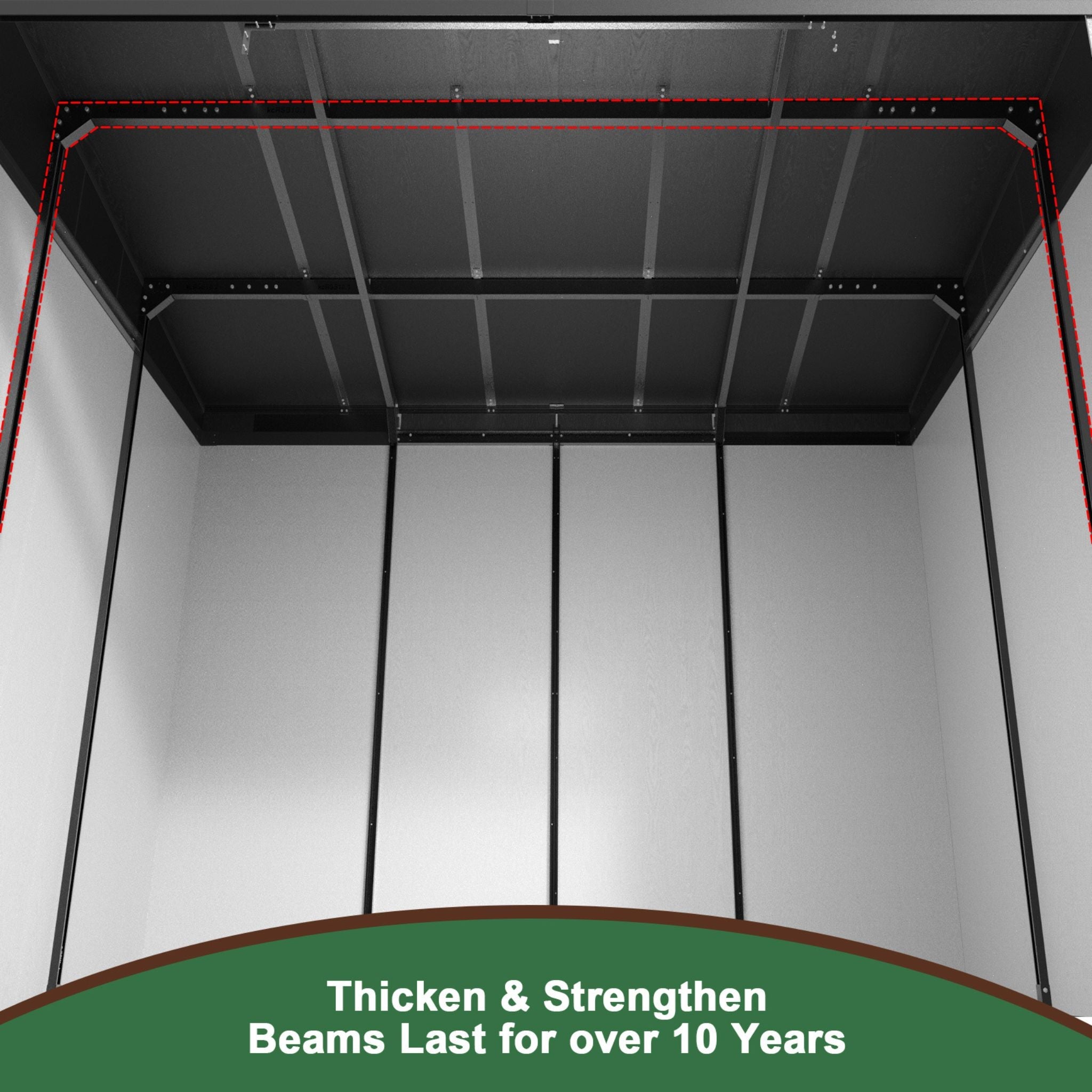 [07X10FT] Heavy Duty Weather-Resistant Polypropylene Storage Shed With Floor And Reinforced Steel Frame (SAK67455) - Energize Trek